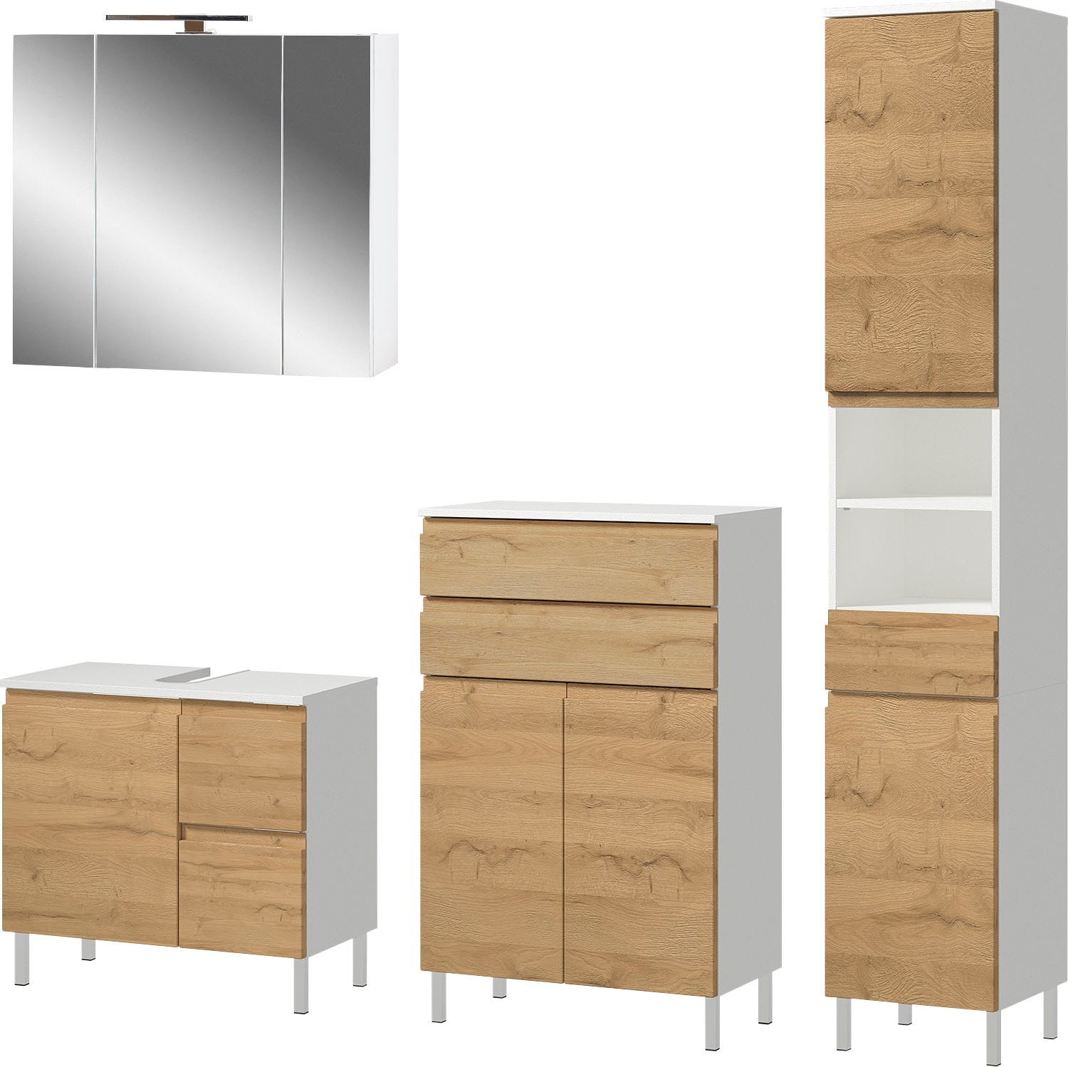 GERMANIA Badmöbel-Set »Torrance«, (4 St.), Unterschrank, Spiegelschrank mit günstig online kaufen