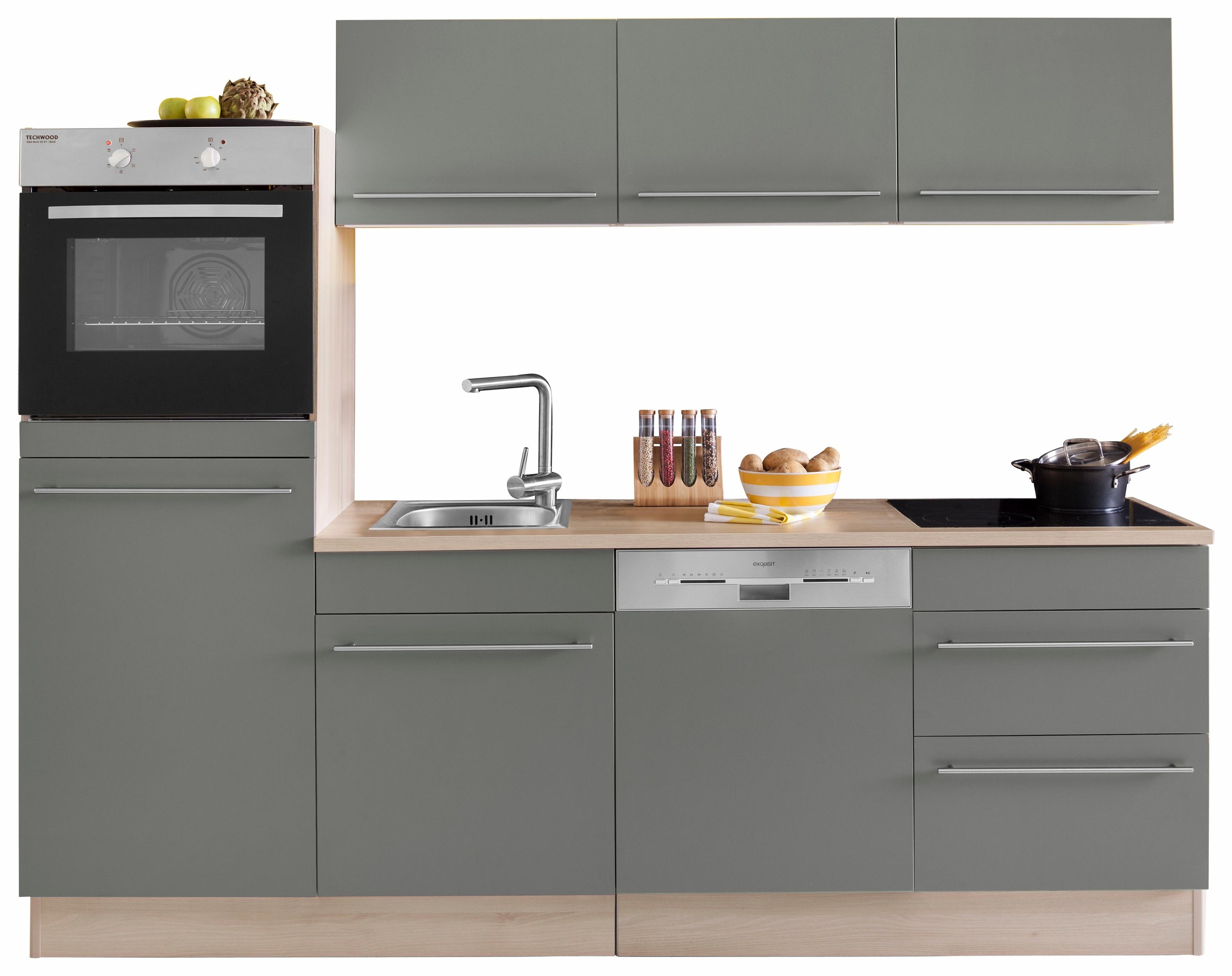 OPTIFIT Küche »Bern«, Breite 240 E-Geräten, mit cm, der bestellen Stärke auf Raten wählbar Arbeitsplatte
