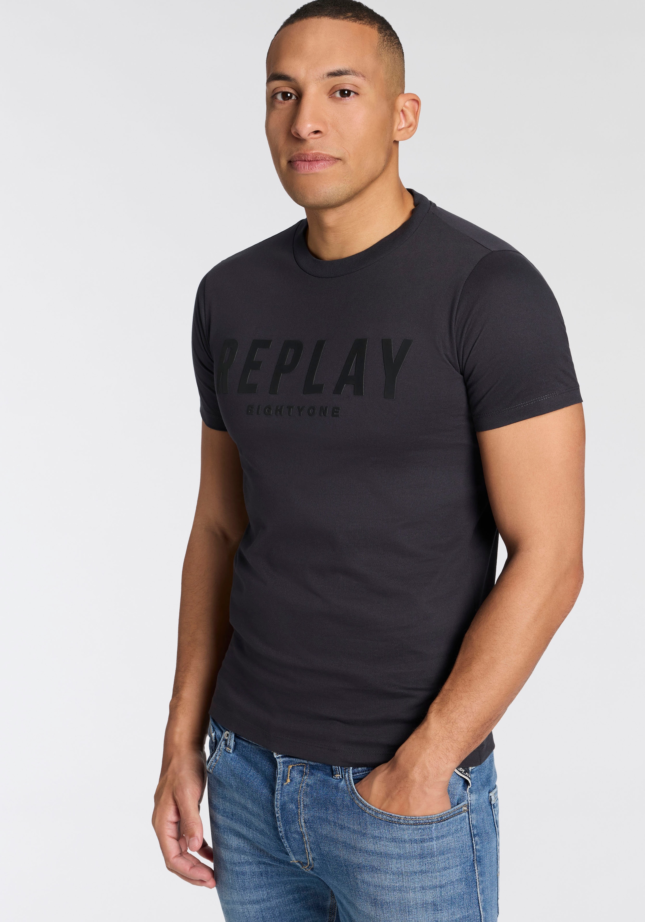 Replay T-Shirt Baumwoll-Qualität, Logoschriftzug