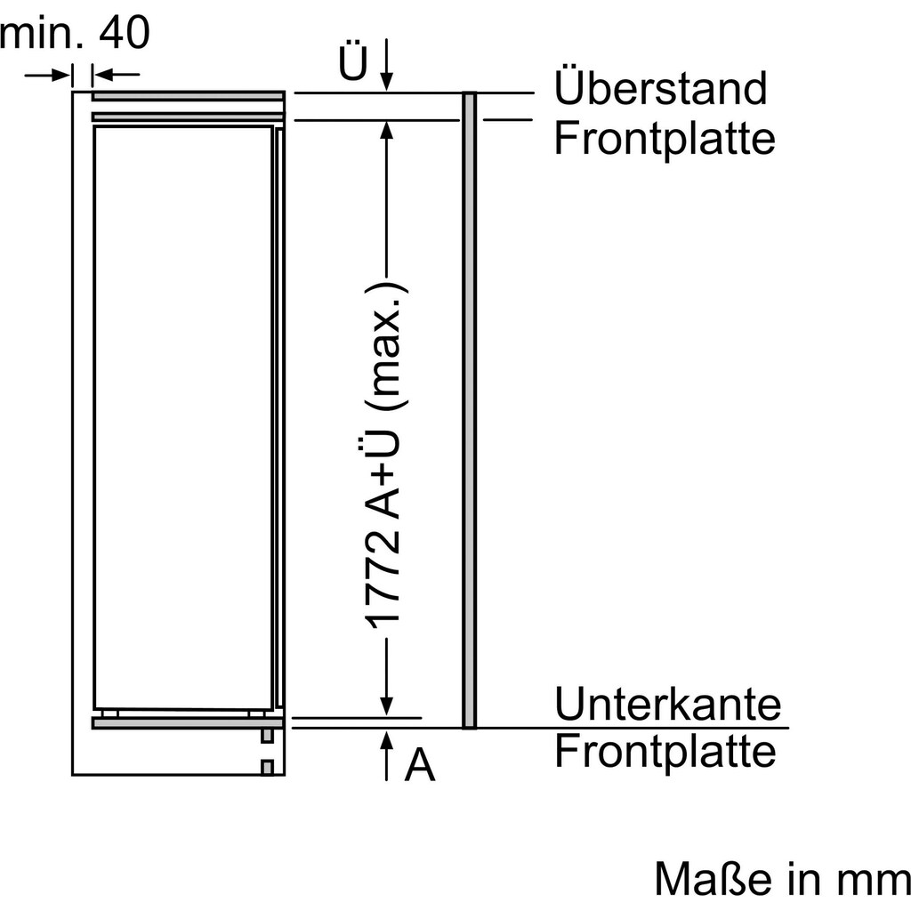 NEFF Einbaukühlschrank »KI2822FF0«, KI2822FF0, 177,2 cm hoch, 54,1 cm breit