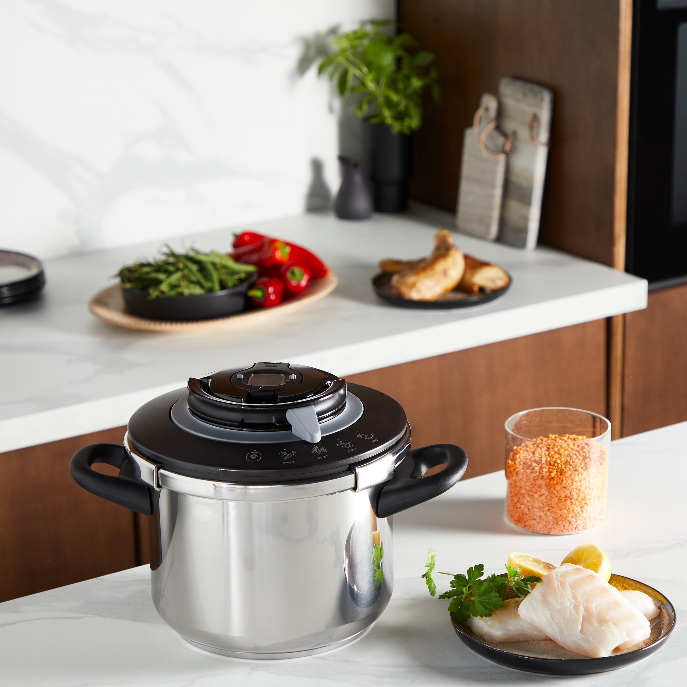 Tefal Schnellkochtopf »Clipso+ CHEF, 6 Liter Dampfkochtopf« Edelstahl günstig online kaufen