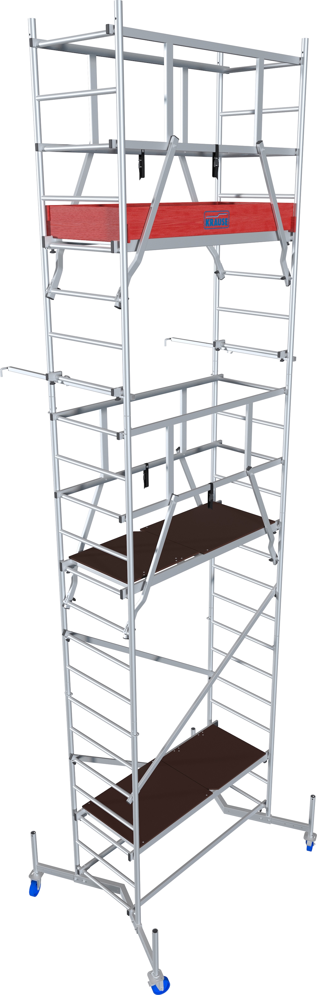 KRAUSE Arbeitsgerüst »ClimTec System«, Komplettgerüst inkl. 1 Aufstockung, 2 Aufstockung + Fahrrollensatz