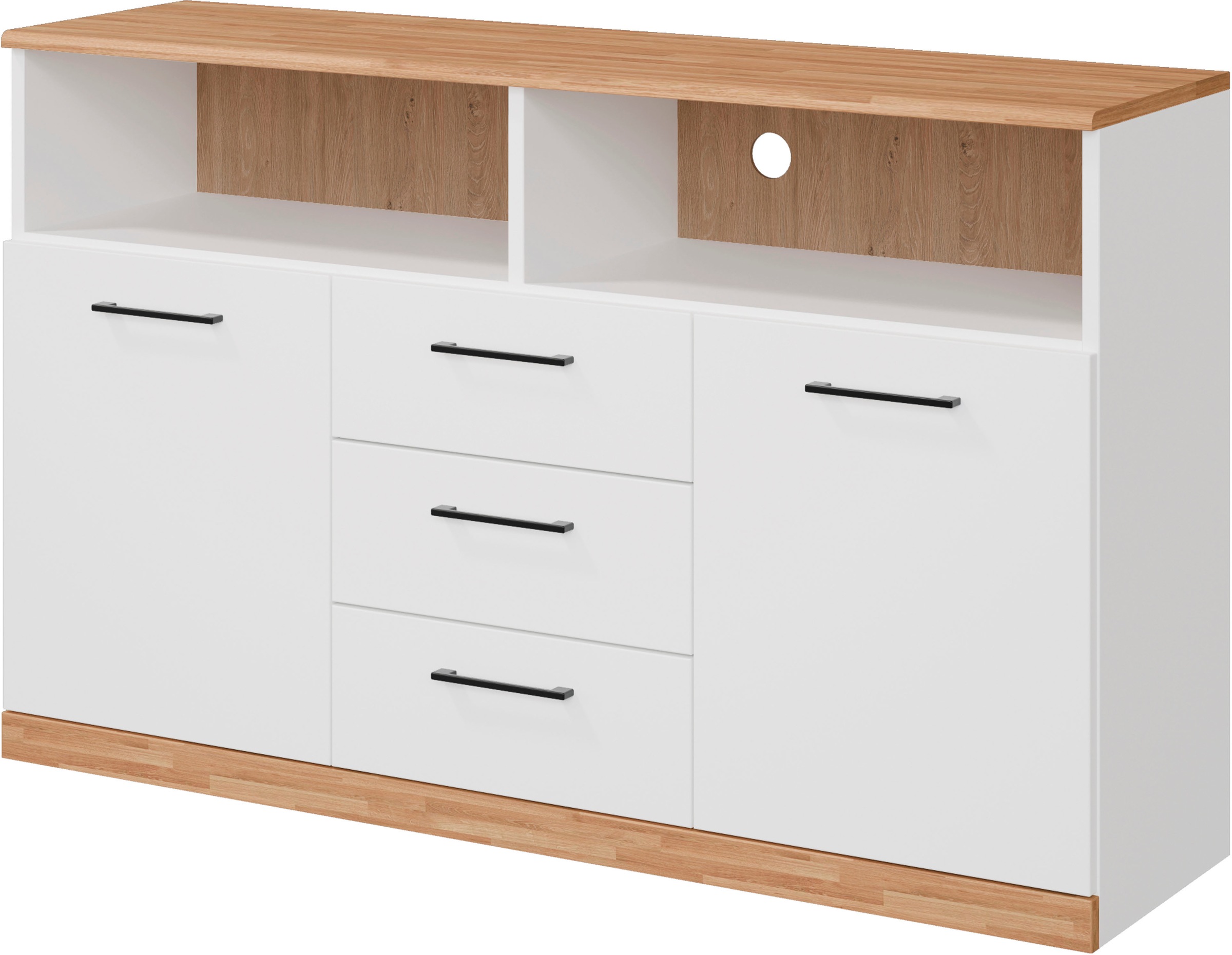 Home affaire Sideboard »Ribe,130cm breit,80cm hoch,Oberplatte Holz massiv,6 günstig online kaufen