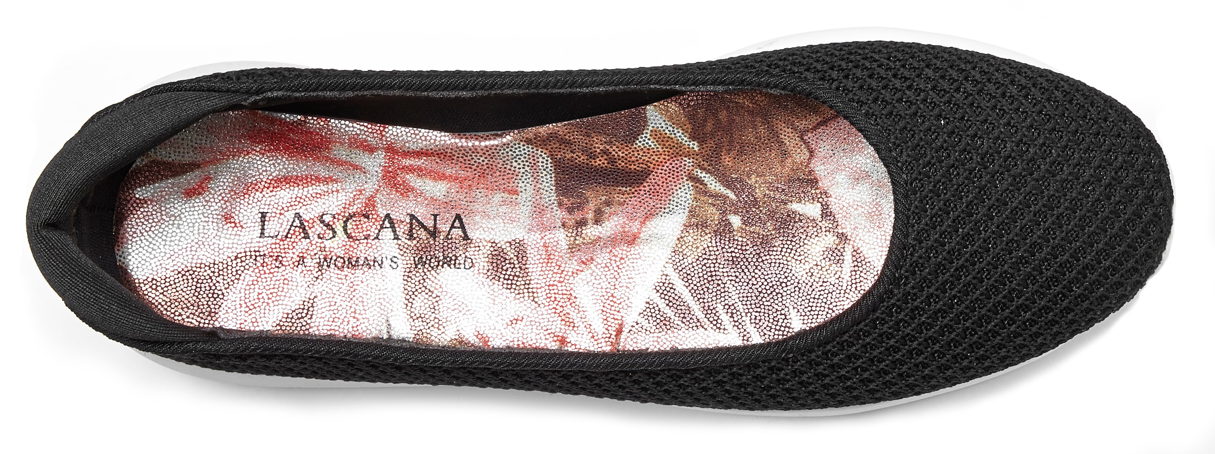 LASCANA Ballerina »Freizeitschuh, Slipper, Halbschuh,«, zum Reinschlüpfen, leichte Mesh-Optik VEGAN