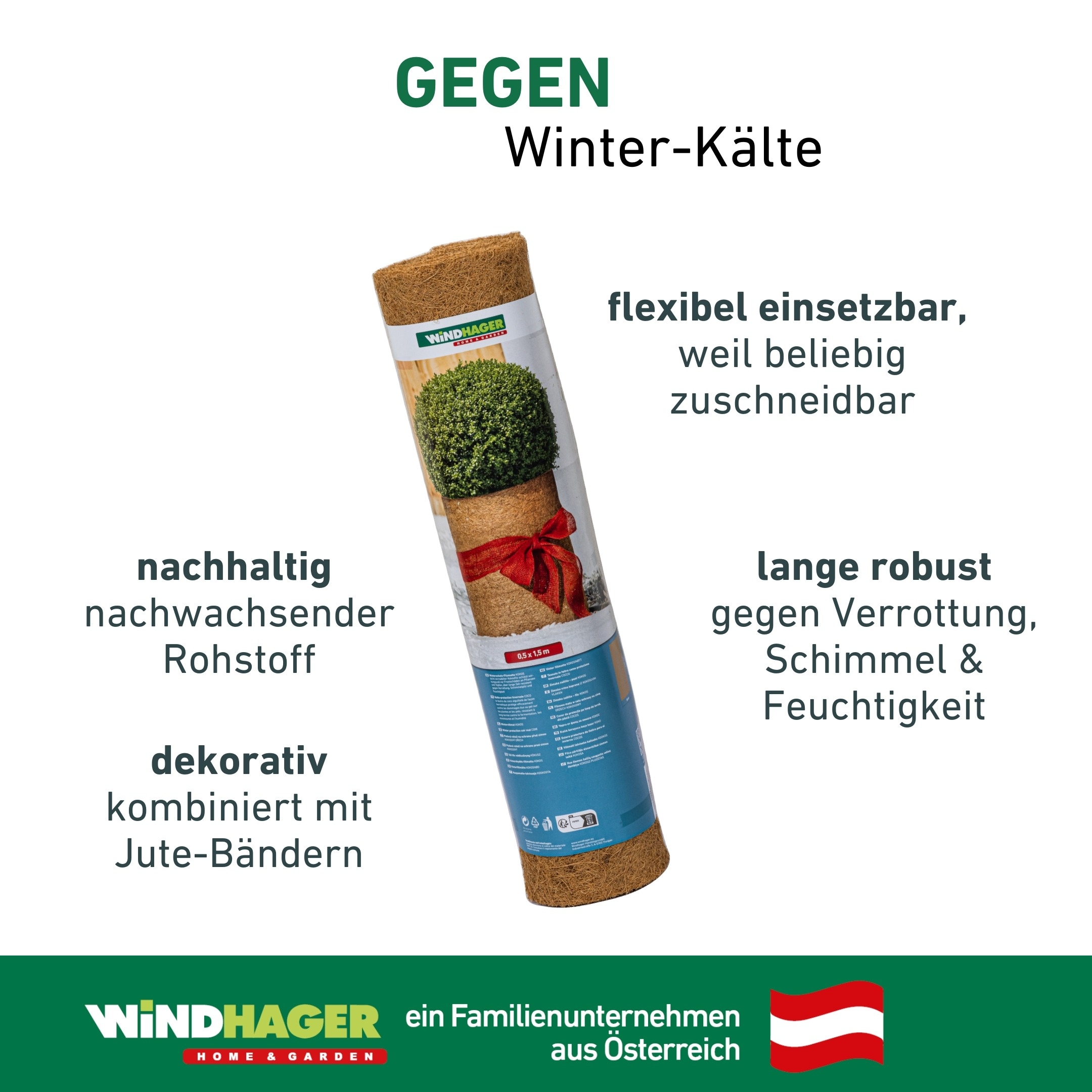 Windhager Winterschutzvlies »Kokos, Frostschutz Filzmatte für Pflanzen« 1 Stk. tlg. Kälteschutz Kokosmatte, erhältlich in 0,5 x 1,5 m oder 1 x 1,5 m