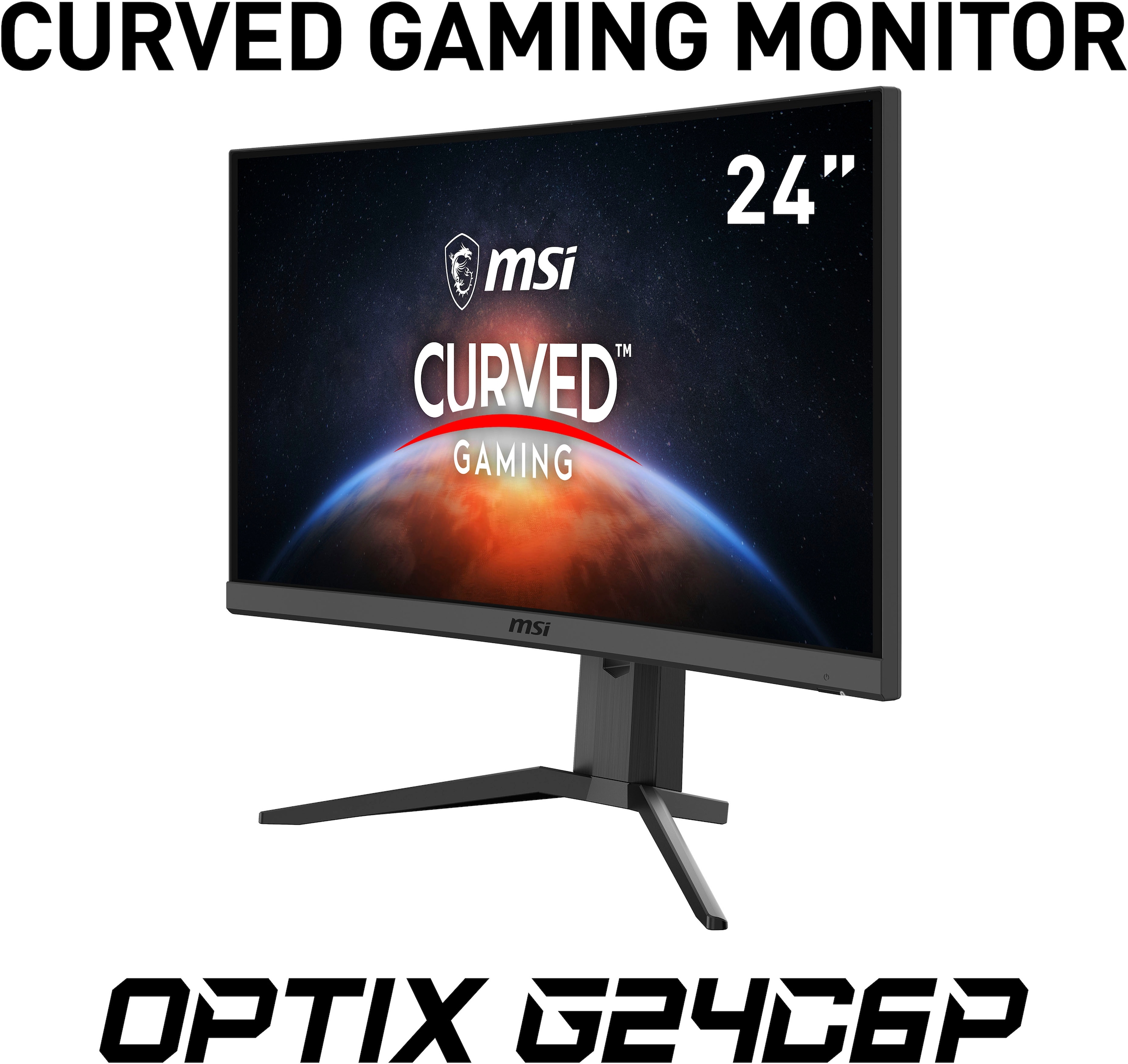 MSI Curved-Gaming-LED-Monitor »Optix Reaktionszeit, 1 Jahre online 60 Hz, 144 px, 3 cm/24 x bestellen höhenverstellbar, 1080 Herstellergarantie G24C6P«, Full HD, 1920 ms Zoll
