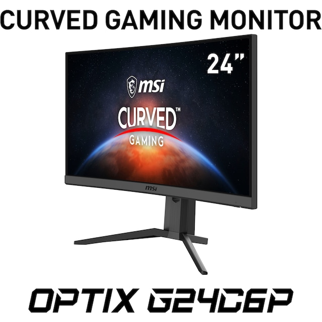 MSI Curved-Gaming-LED-Monitor »Optix G24C6P«, 60 cm/24 Zoll, 1920 x 1080  px, Full HD, 1 ms Reaktionszeit, 144 Hz, höhenverstellbar, 3 Jahre  Herstellergarantie online bestellen