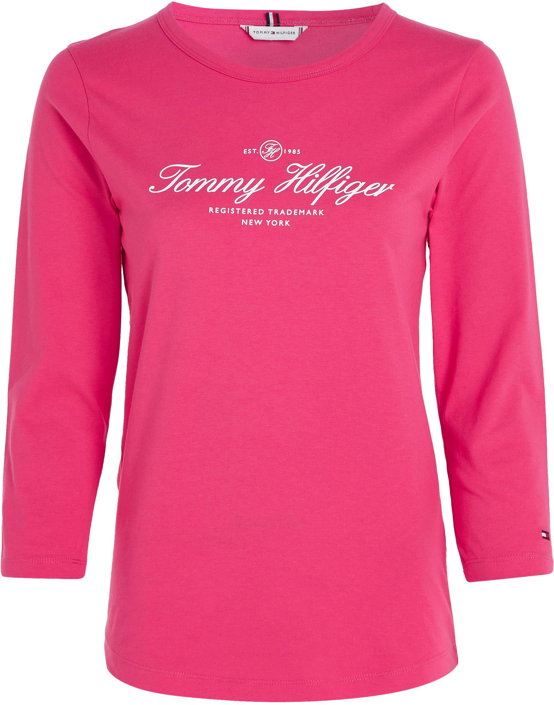Tommy Hilfiger Langarmshirt »SLIM SIGNATURE OPEN NK 3/4SLV«, mit Tommy  Hilfiger Signature Logo-Schriftzug online kaufen