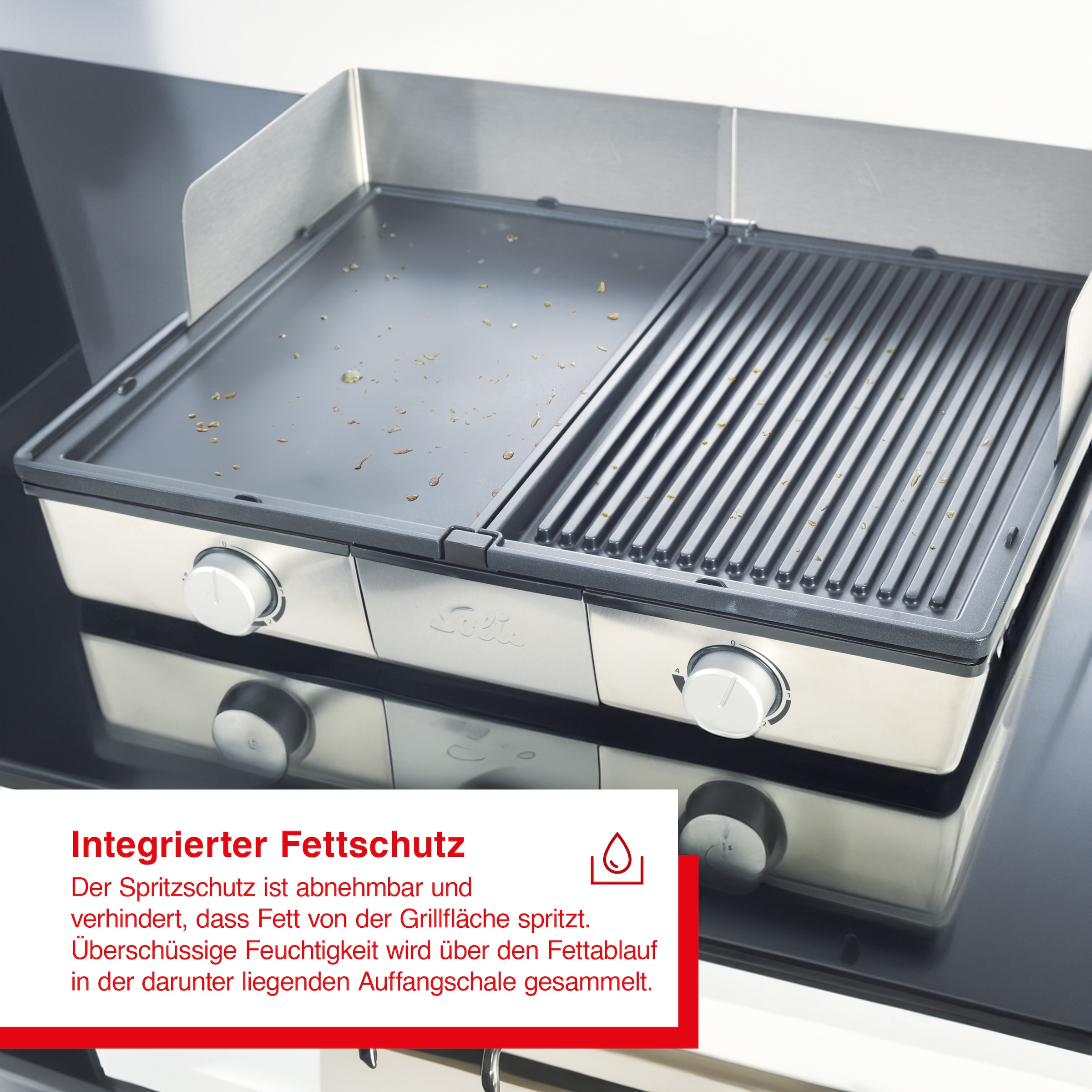 SOLIS OF SWITZERLAND Tischgrill »Deli Grill (Typ 7951)«, 2200 W, Elektrogrill mit abnehmbaren Grillplatten