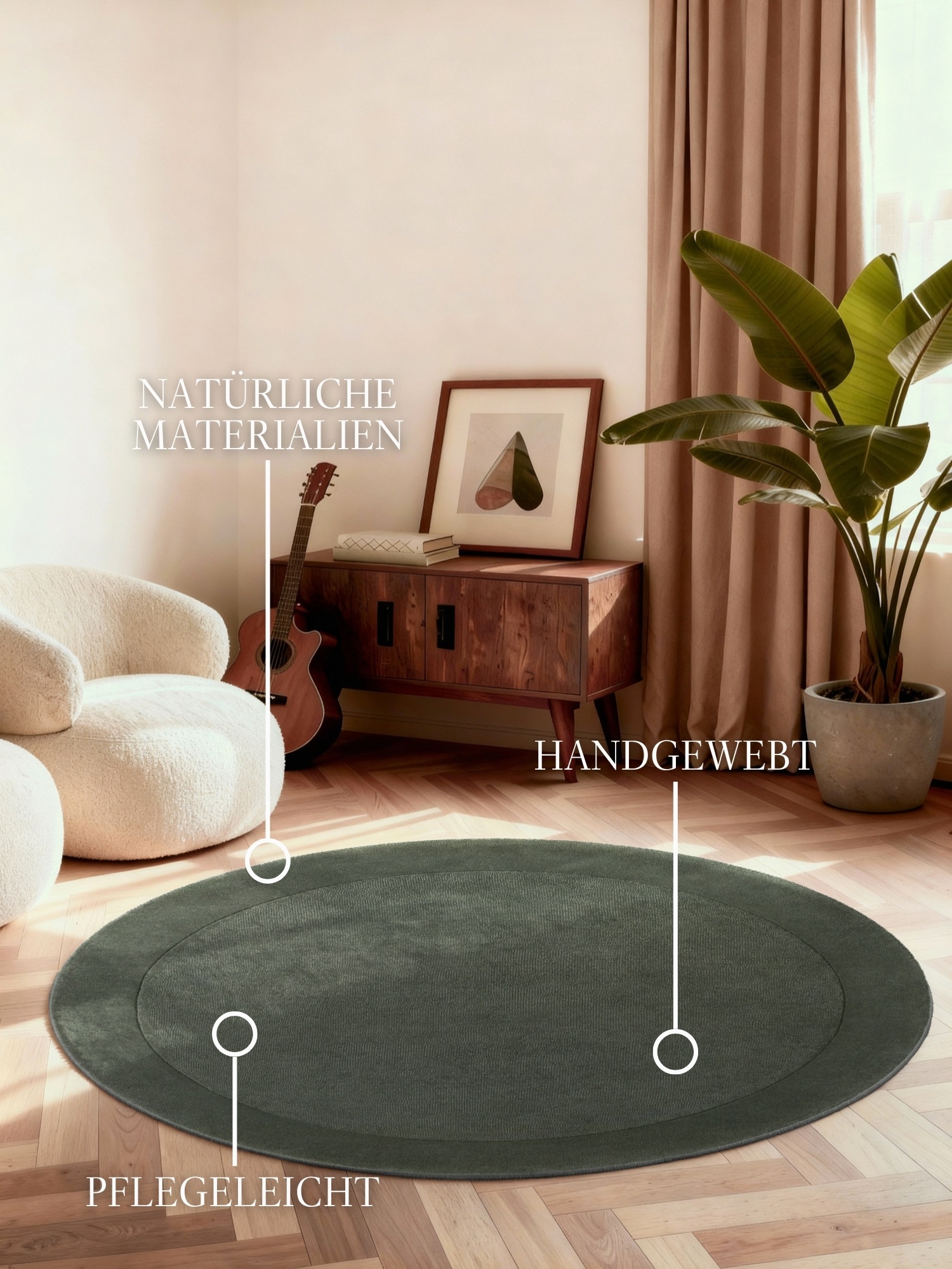 Villeroy & Boch Teppich »Wollteppich Kari« rund 17 mm Höhe Handgewebt, Woll günstig online kaufen