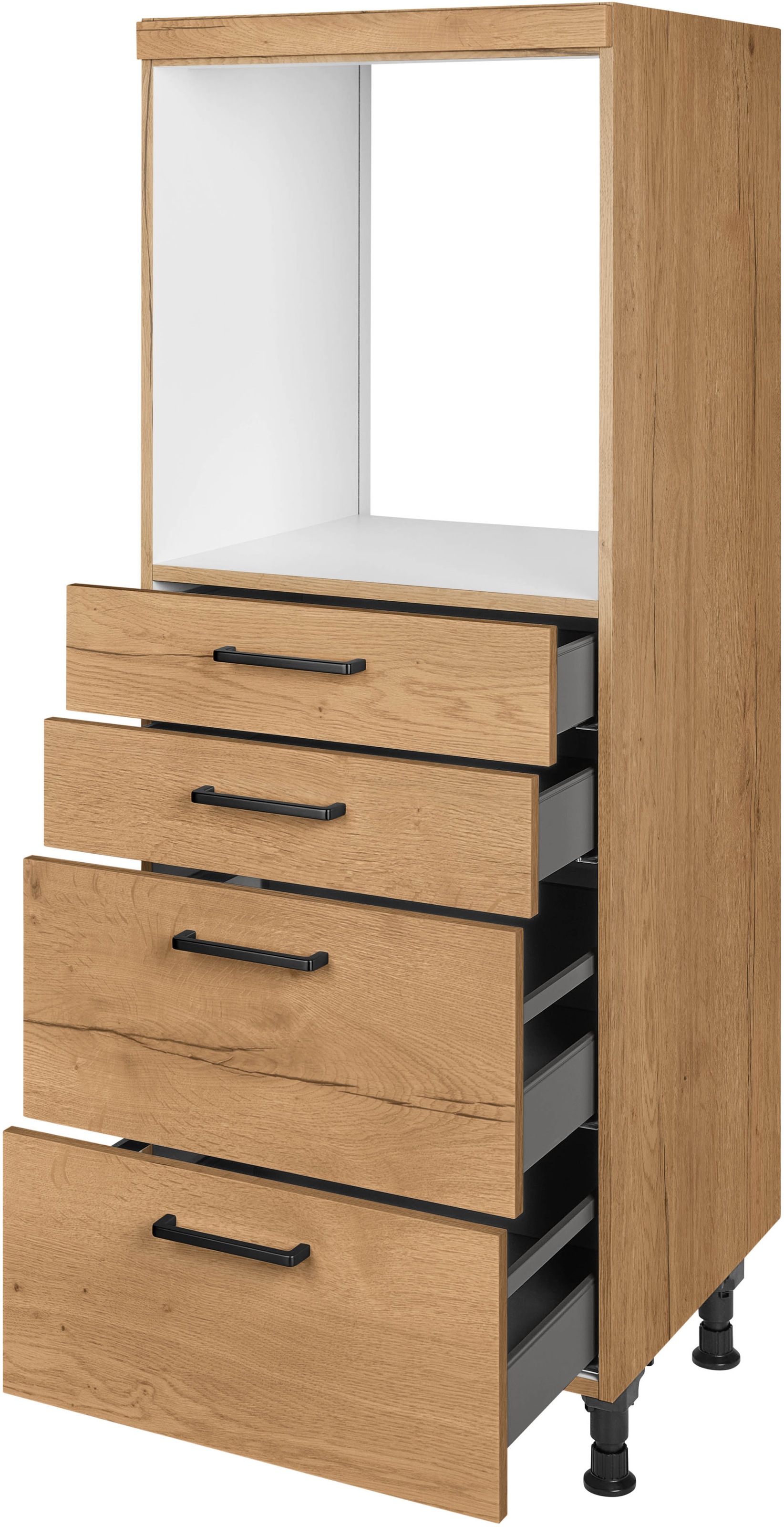 nobilia® Herdumbauschrank »"Structura", mit Schubkästen und Auszügen,« vormontiert, Breite/Höhe: 60/167,8 cm