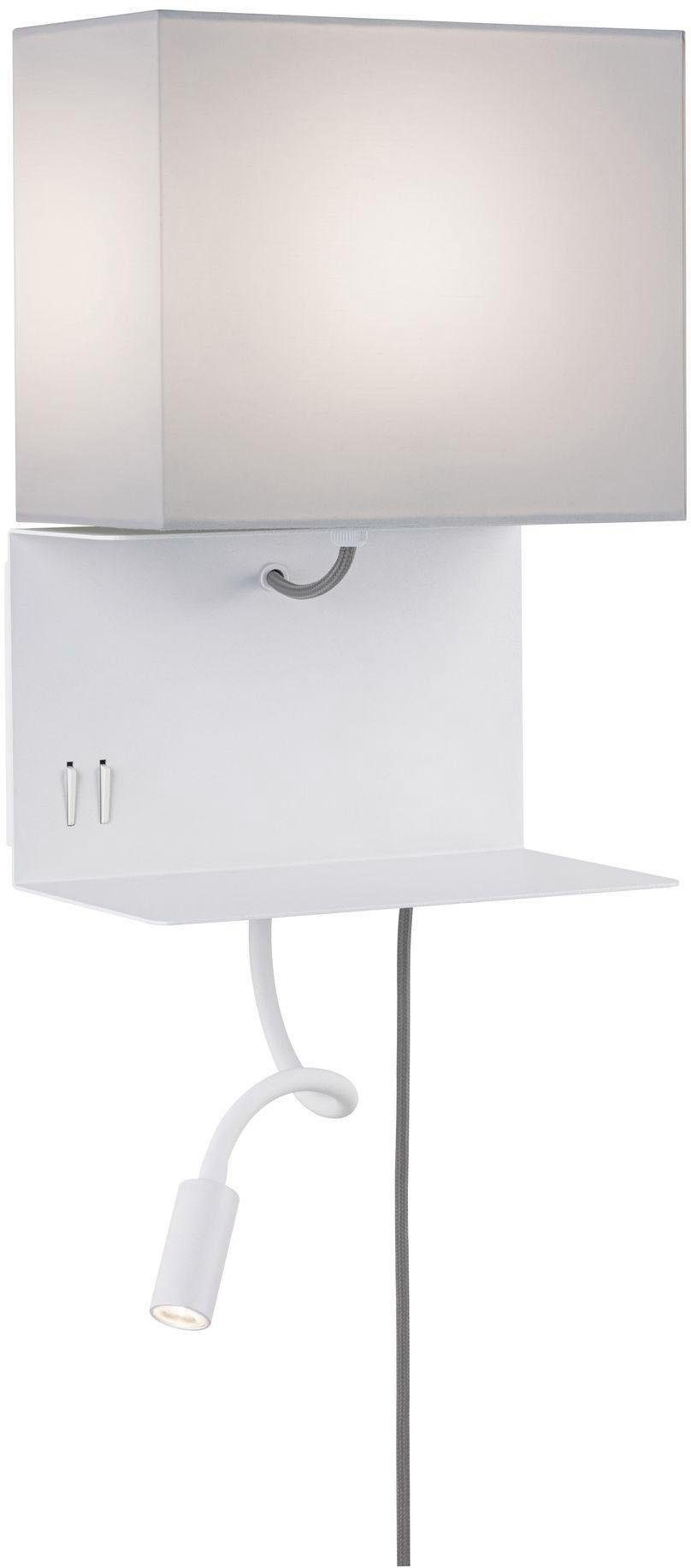 Paulmann LED Wandleuchte »Merani Grau/Weiß max 1x40W/3W E27 Stoff/Metall«, günstig online kaufen