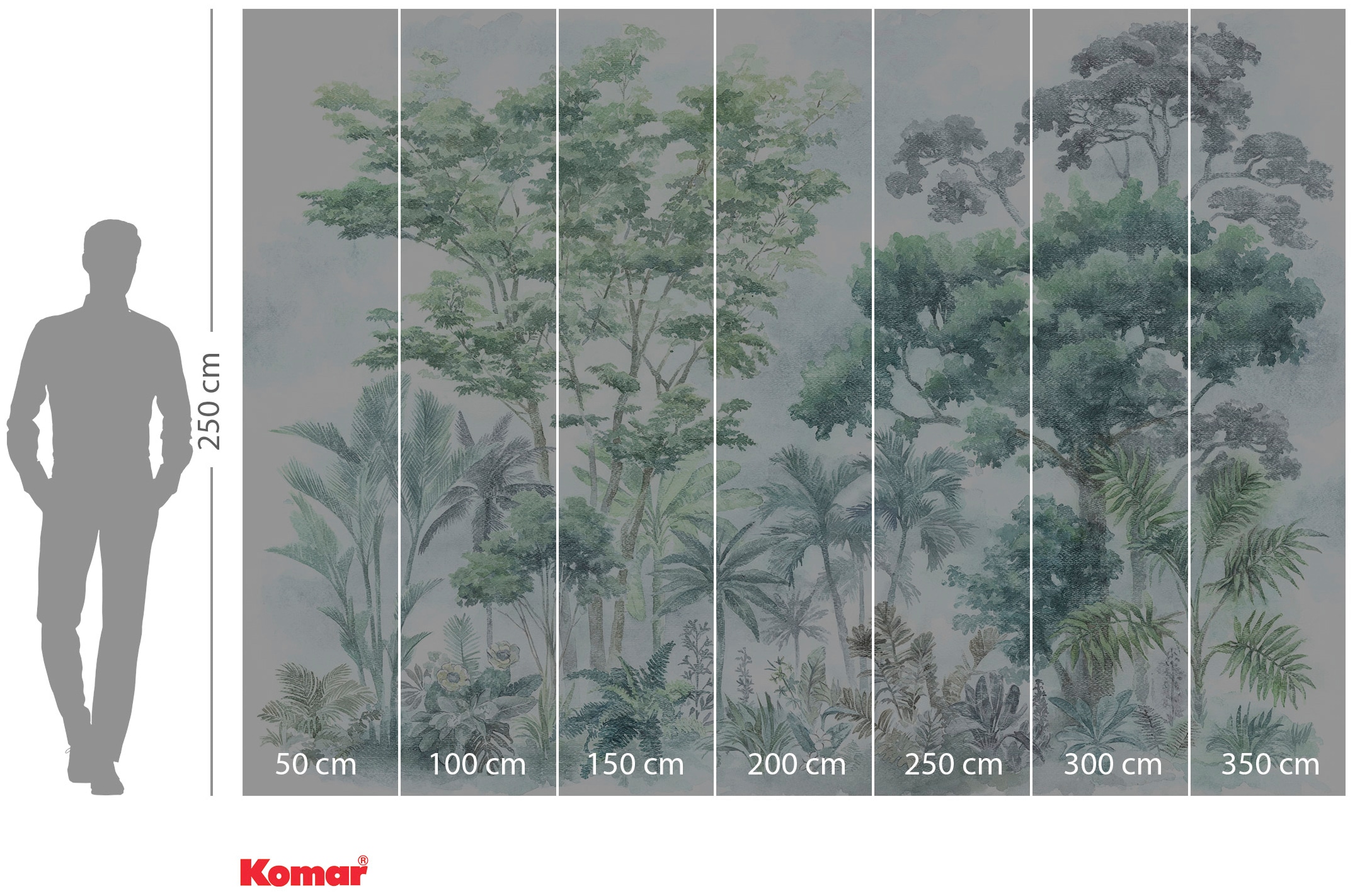 Komar Vliestapete »Digitaldruck Vlies - Silva - Größe 350 x 250 cm«, bedruckt, Wohnzimmer, Schlafzimmer