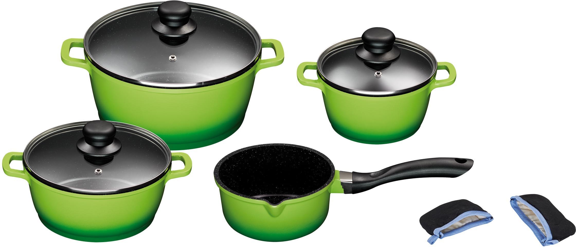 KING Topf-Set, Aluminiumguss, (Set, 7 tlg., je 1 Kochtopf Ø 16/20/24 cm, 1x günstig online kaufen