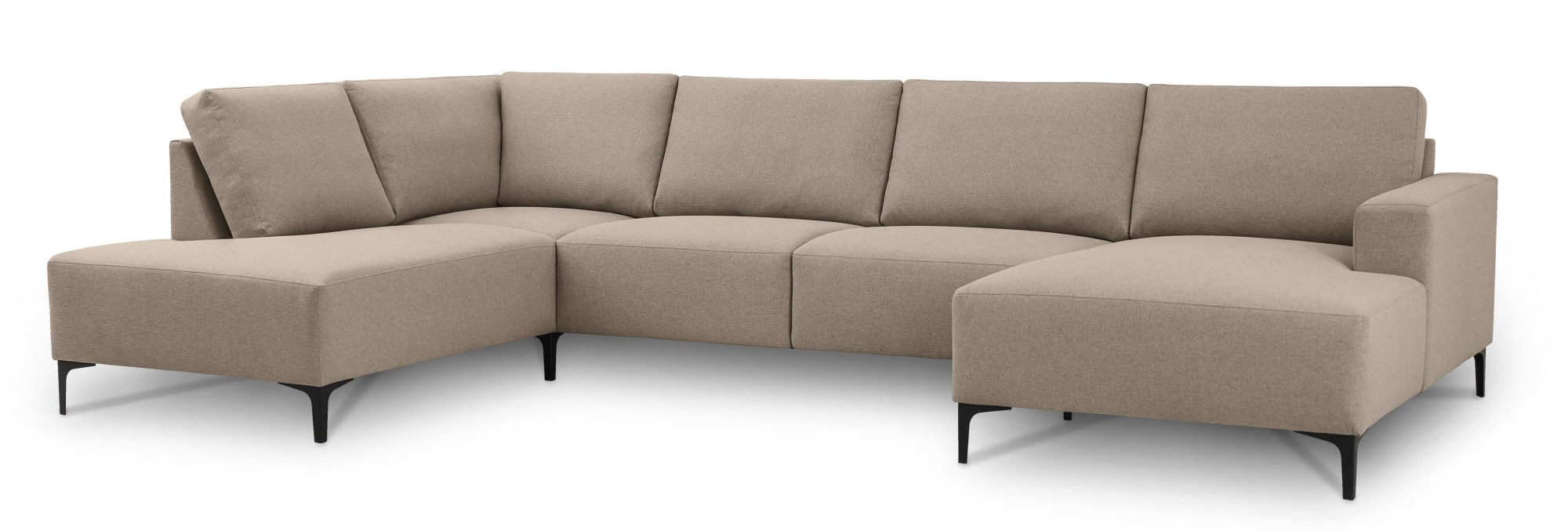 Home affaire Wohnlandschaft »Tournon U-Form, XXL Sofa, Breite 333 cm, Webstoff, Chenille«, Designsofa im nordischen Stil, Wellenunterfederung, Metallfüße