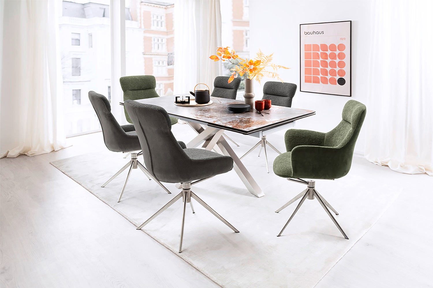 MCA furniture Esszimmerstuhl, Feingewebe, (2er-Set), drehbar 360°, Dreh- & günstig online kaufen