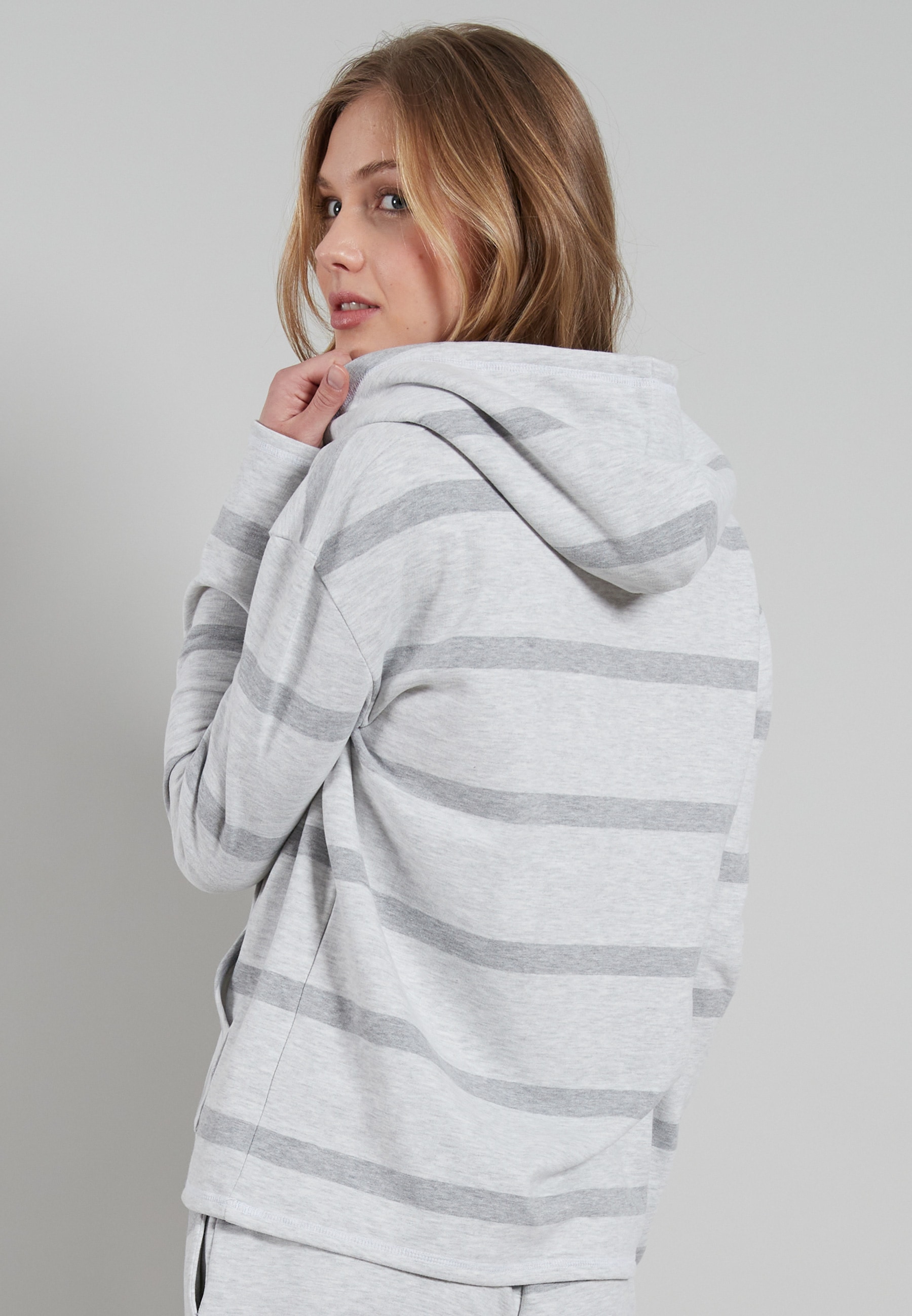 TOM TAILOR Kapuzensweatshirt »Manila«, Baumwollmix, Langarm, mit Kapuze, Streifendesign, atmungsaktiv, bequem