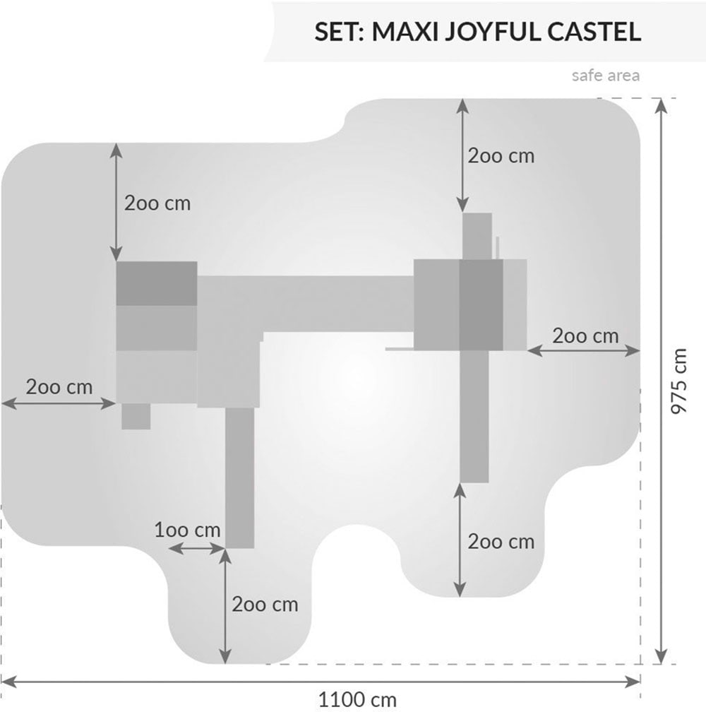 FUNGOO Spielturm »MAXI SET JOYFUL CASTEL«, mit Schaukel & Rutsche, Klettererweiterung, Spielhaus, Sandkasten