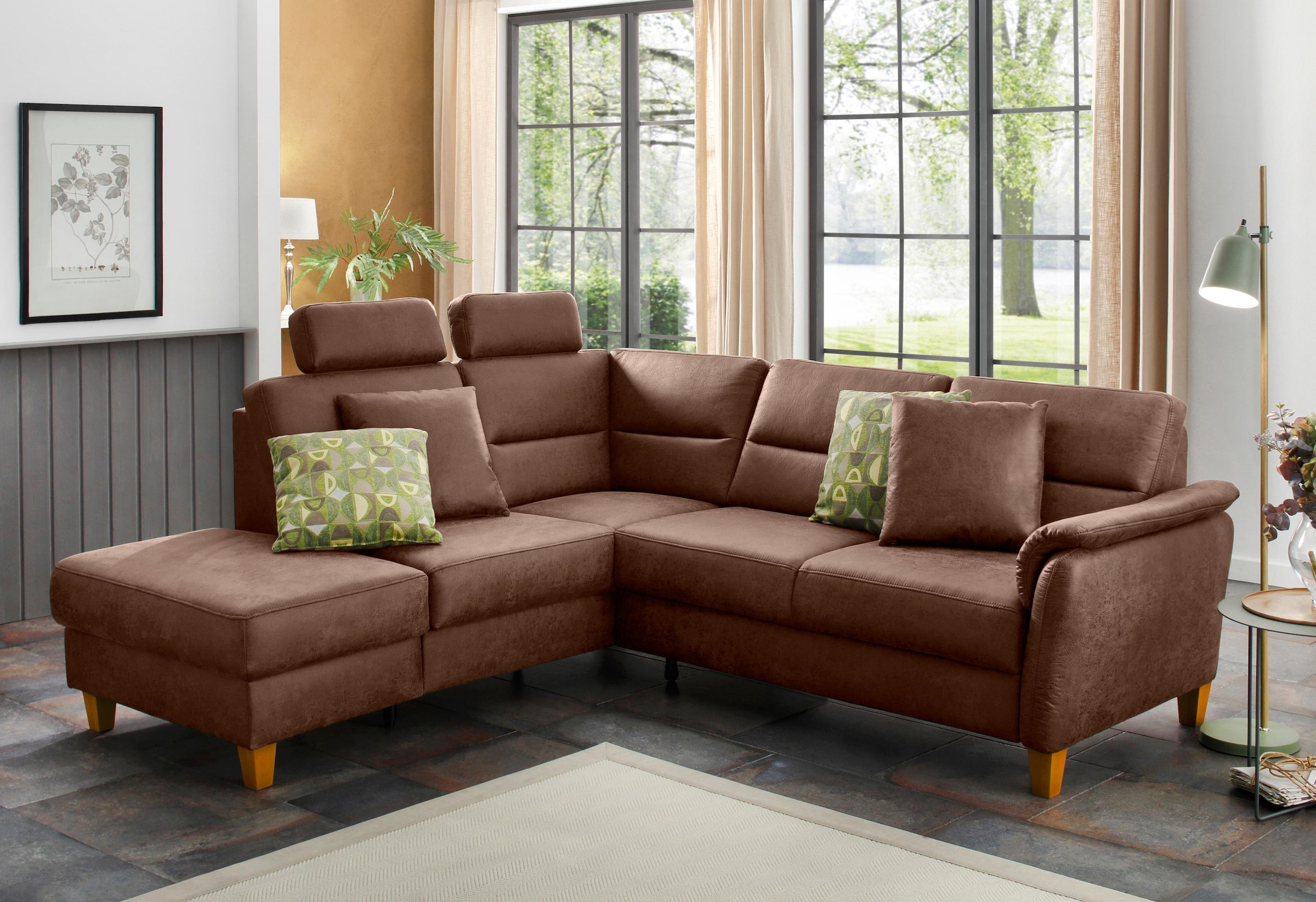 Home affaire Ecksofa »Palmera L-Form, B: 236 cm« optional Bettfunktion & Be günstig online kaufen