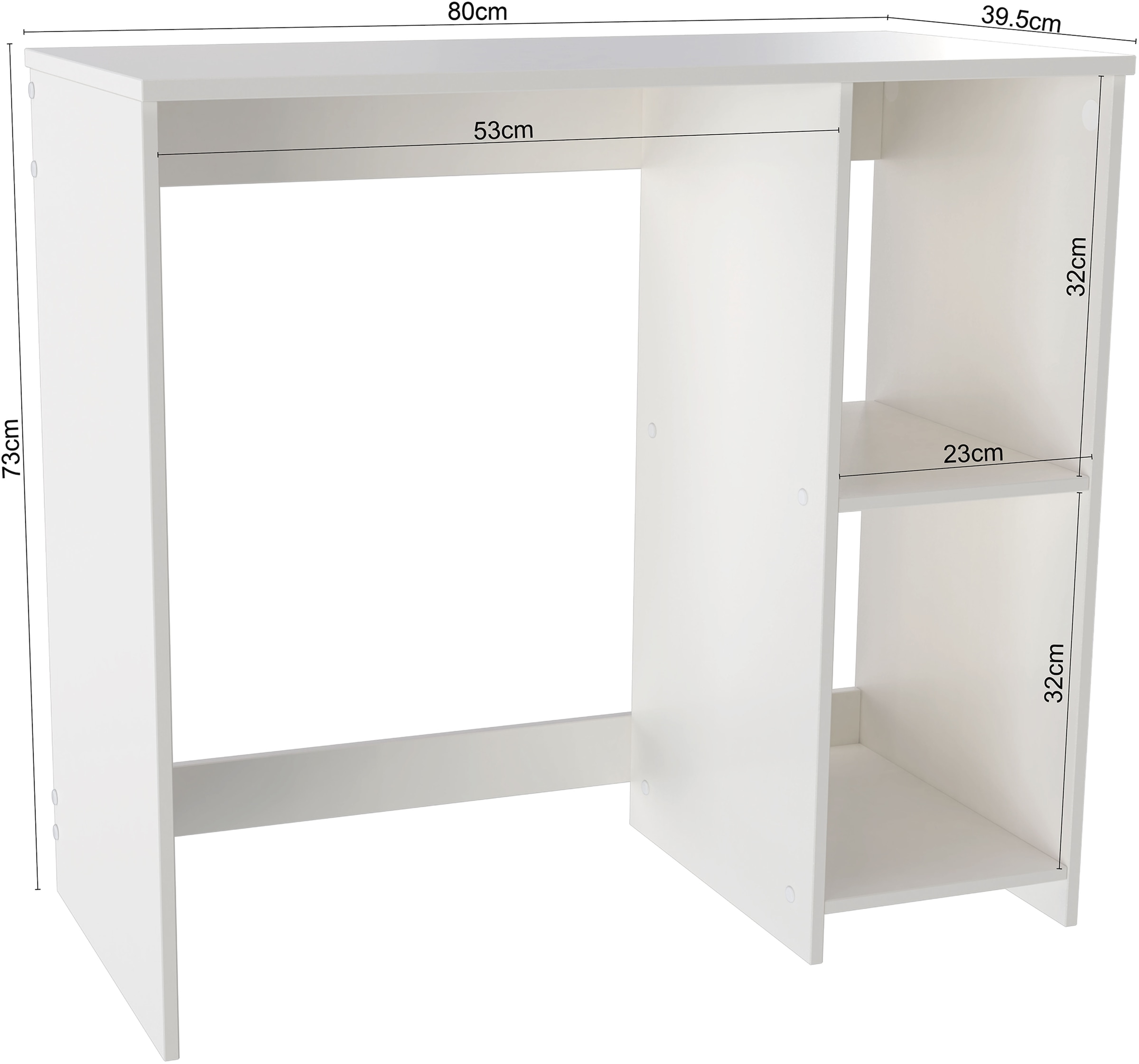 INOSIGN Schreibtisch »BAKAR, Laptoptisch, Computertisch,«, 2 offene Fächer, platzsparend, Breite 80 x Tiefe 40 cm
