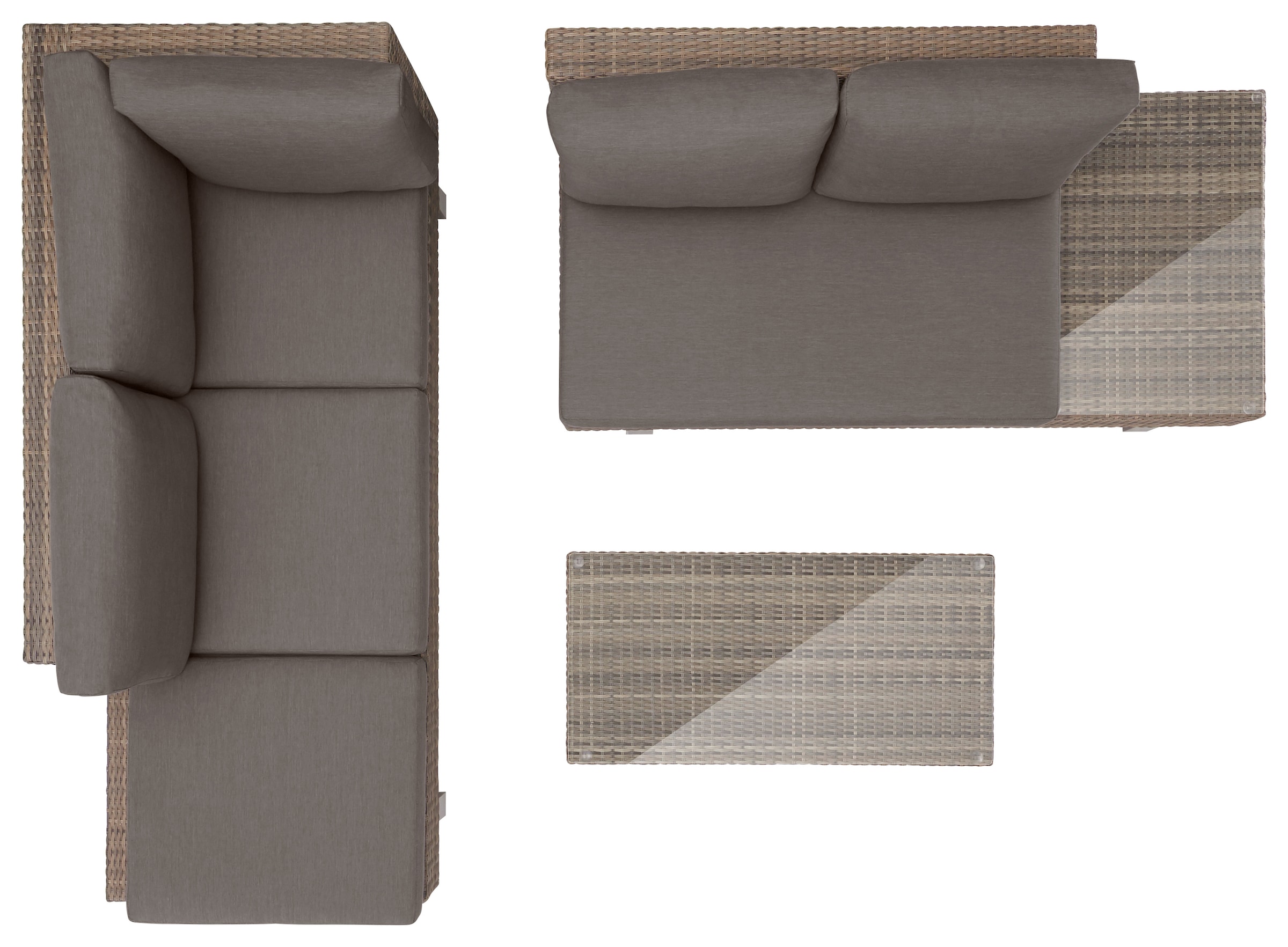 KONIFERA Gartenlounge-Set »Long Beach New«, (11 tlg.), Ecklounge, Tisch 108x53 cm, Polyrattan