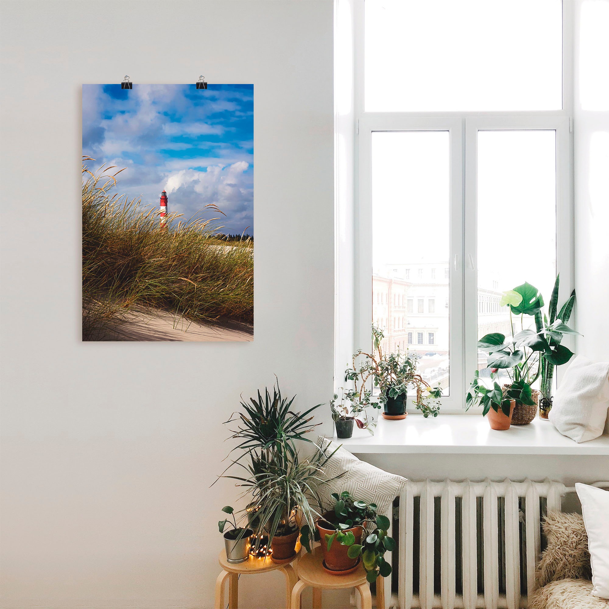 Artland Wandbild »Sommerimpression Amrumer Leuchtturm«, Gebäude, (1 St.), als Leinwandbild, Poster in verschied. Größen