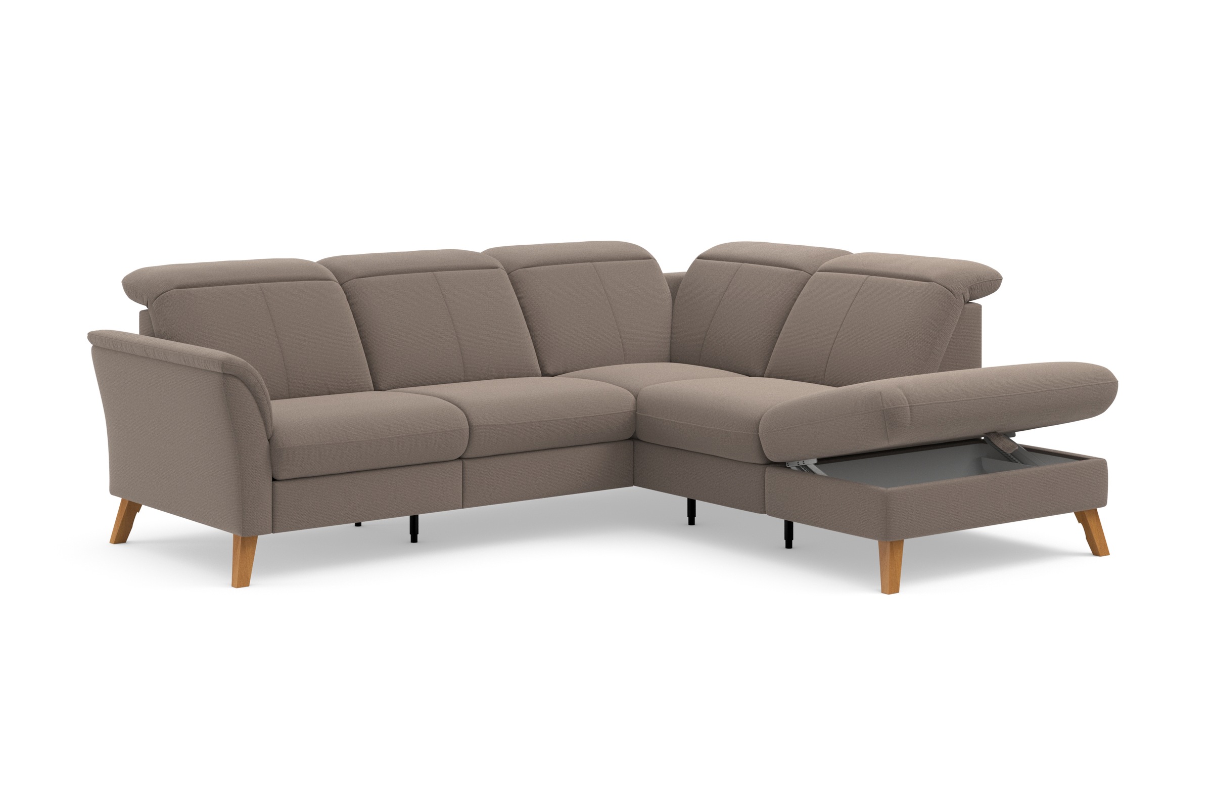 sit&more Ecksofa »Romero L-Form«, wahlweise mit oder ohne TV-Funktion, Bettfunktion, Bettkasten