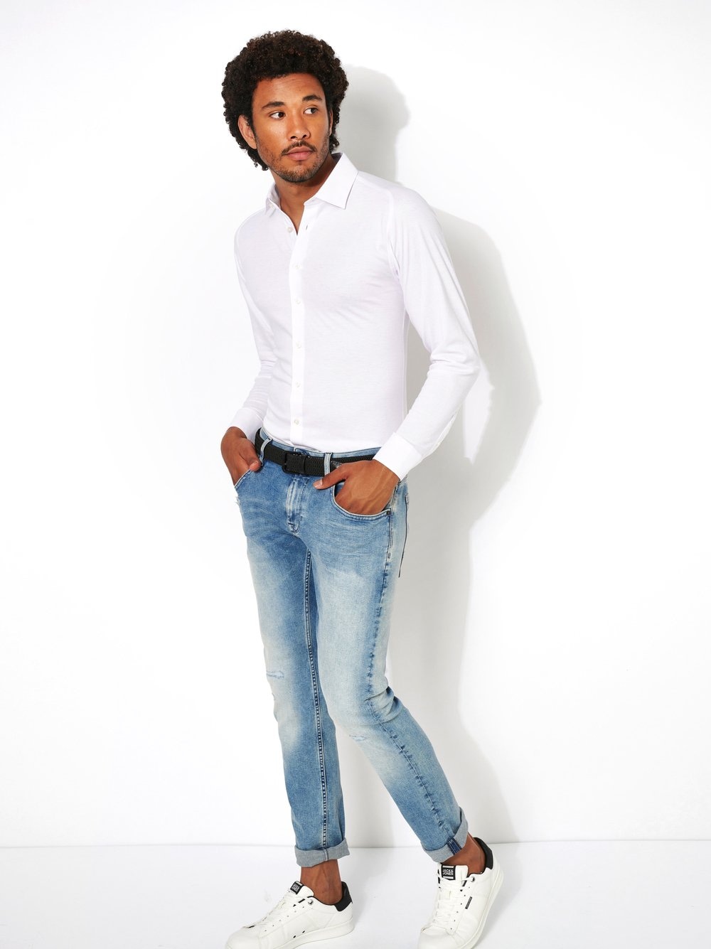 DESOTO Langarmhemd »Jerseyhemd Casual Kent langarm«, Flexibler Stretch