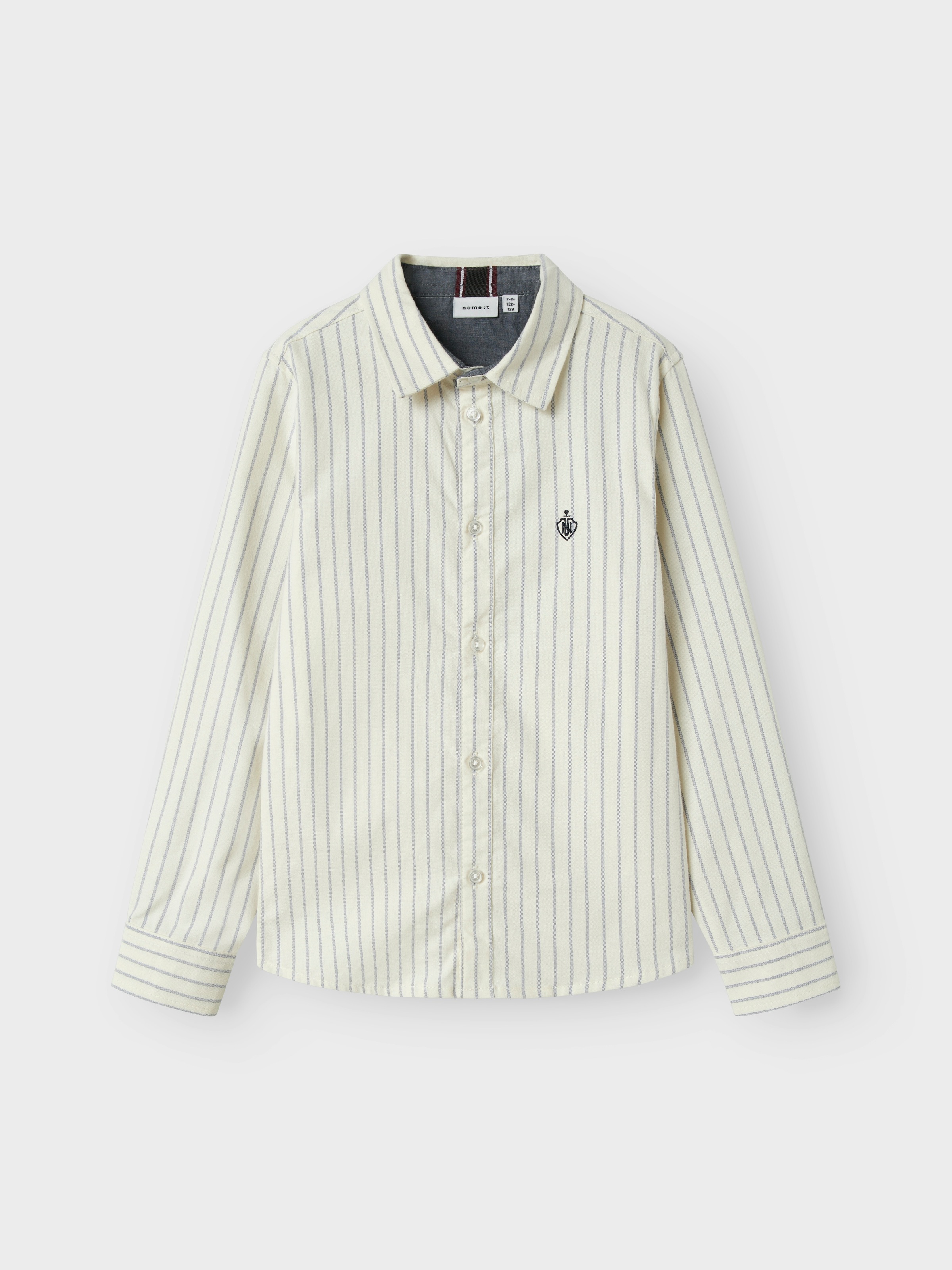 Name It Langarmhemd »NKMNEWSA für Jungen mit Knopfleiste und Baumwollkomfort«, unifarben, casual, regular fit, Baumwolle, Hemdkragen