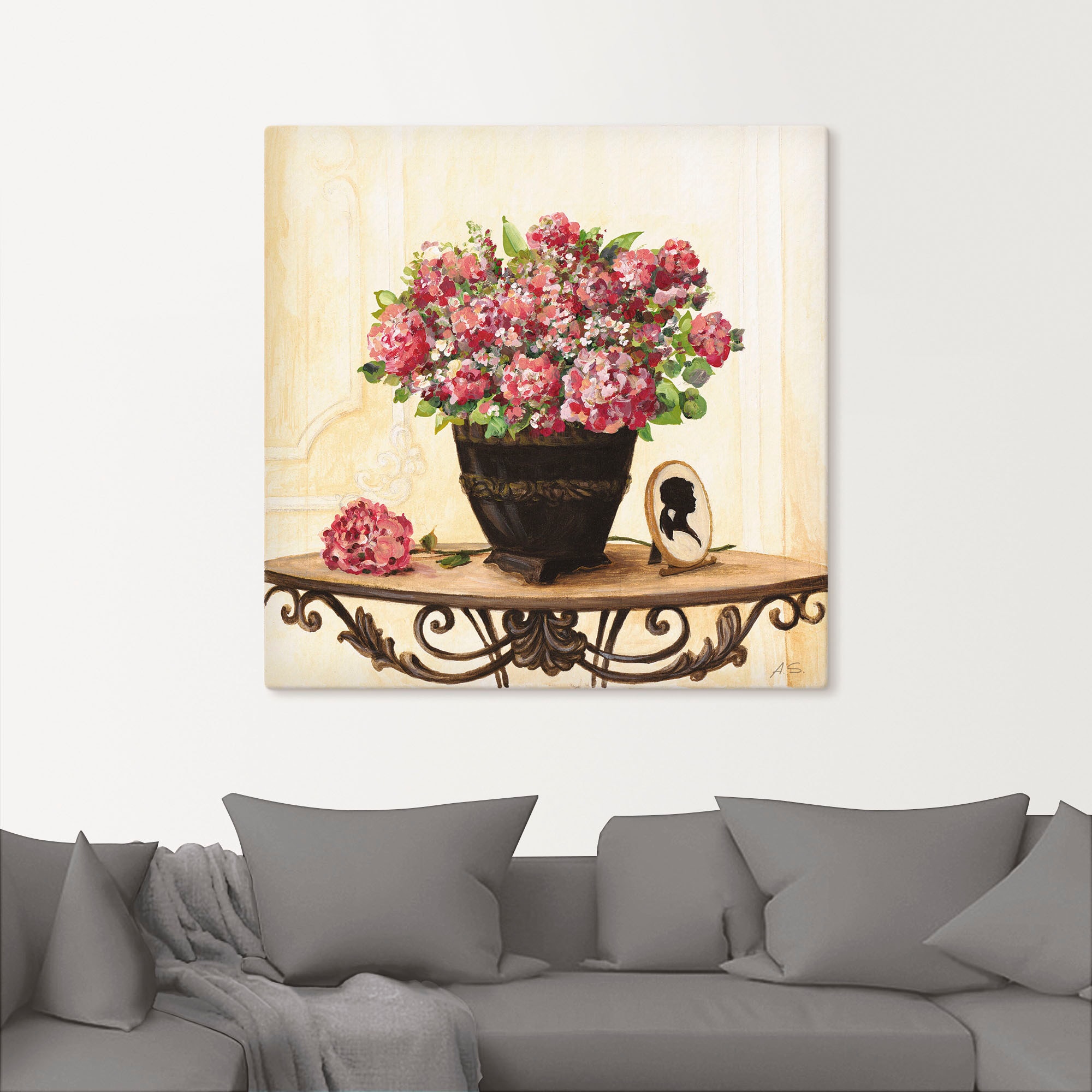 Artland Leinwandbild »Bouquet von roten Hortensien«, Arrangements, (1 St.), auf Keilrahmen gespannt