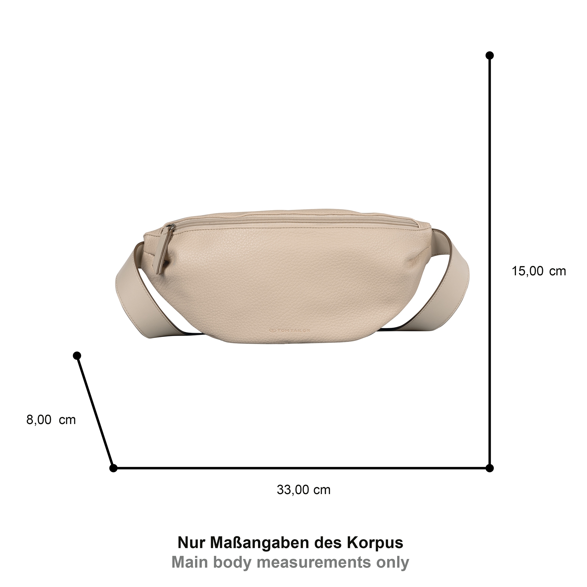 TOM TAILOR Bauchtasche »Liliana« mit eingelegten Falten, extra breiten Schulterriemen und feinem Logo