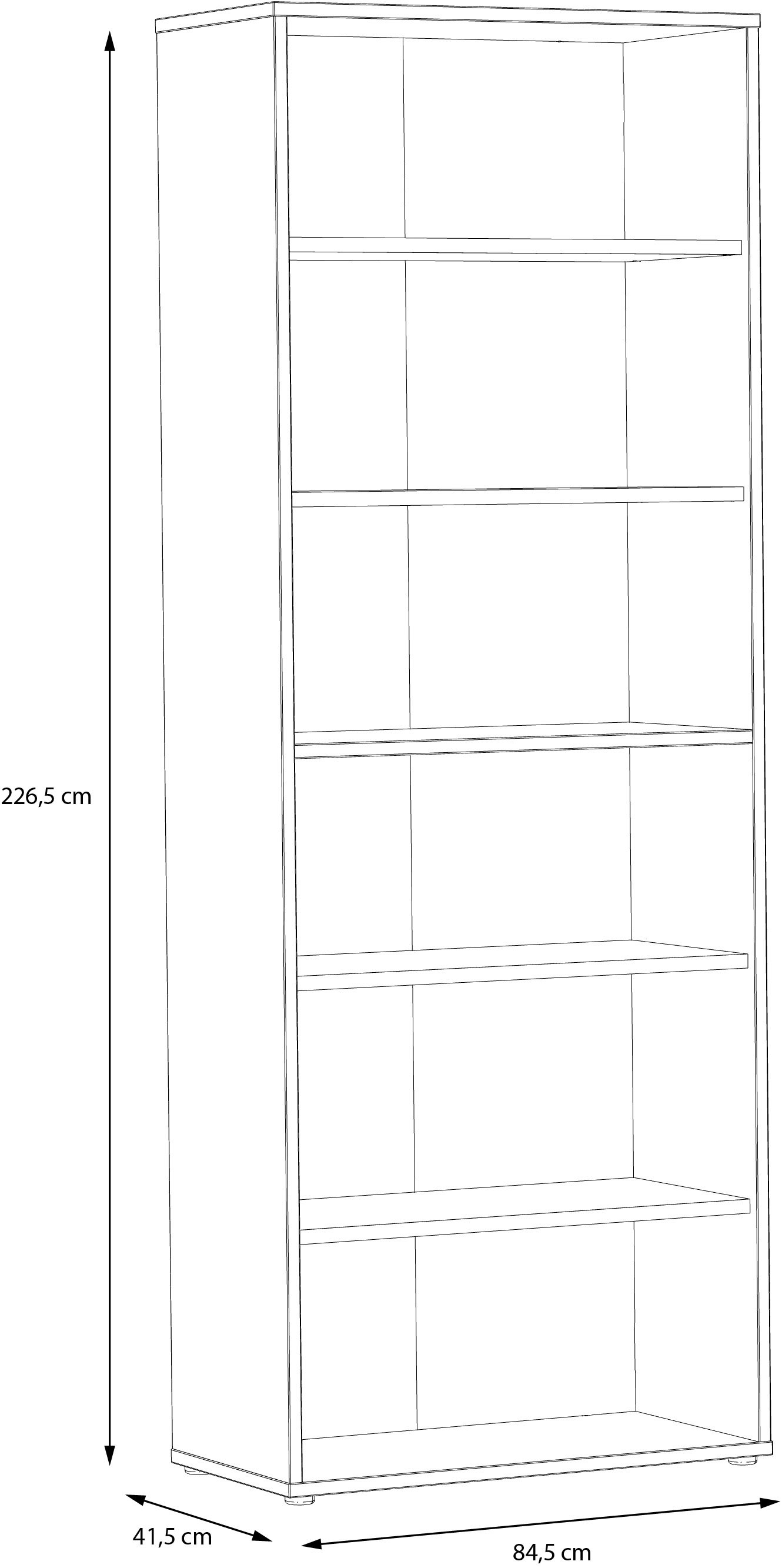 FORTE Aktenregal »Goldsboro«, mit 6 offenen Fächern, unterschiedliche Breiten, Höhe 226,5 cm