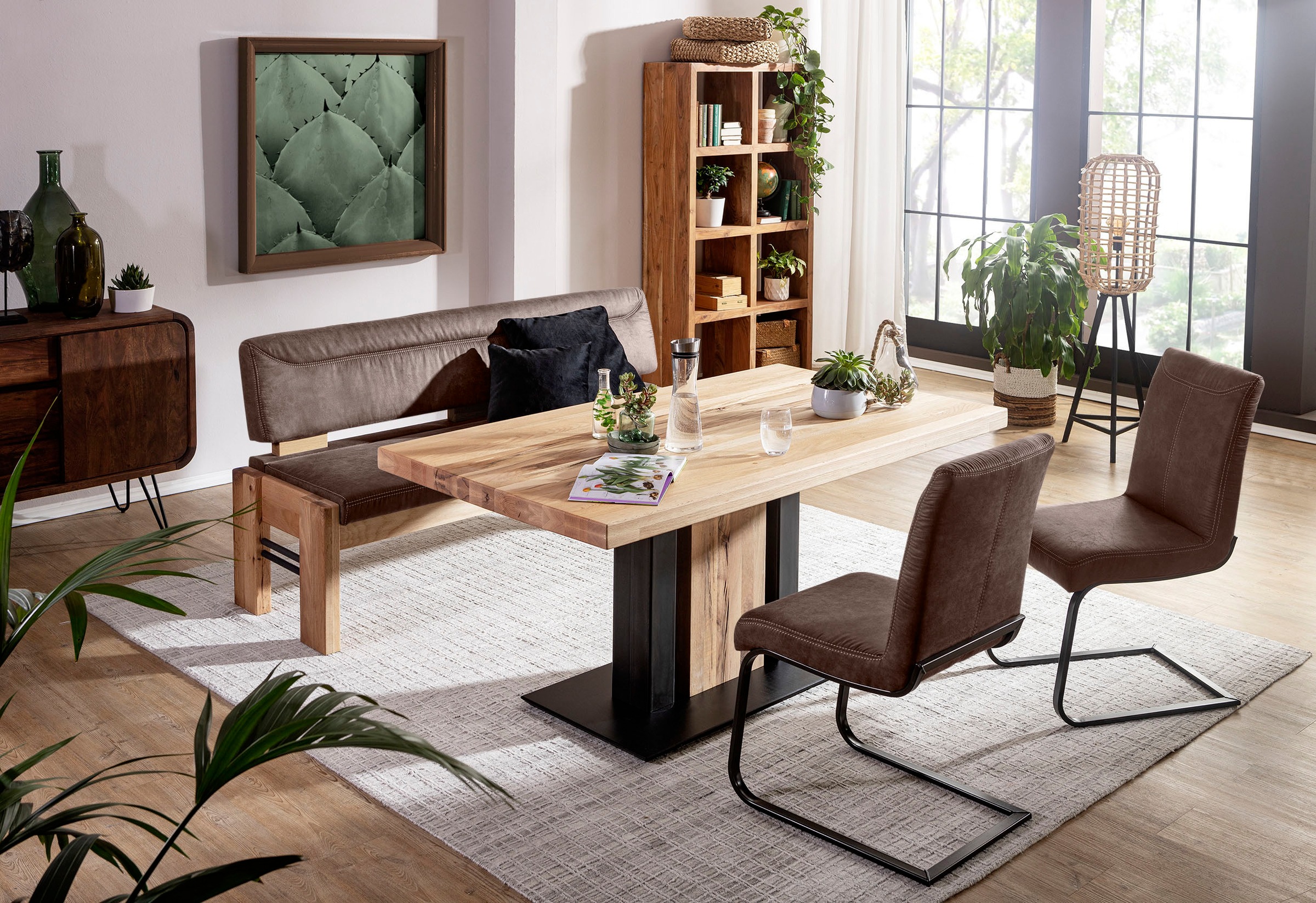 K+W Komfort & Wohnen Polsterbank gepolsterte Stauraumbank, Massivholz, in 2 günstig online kaufen