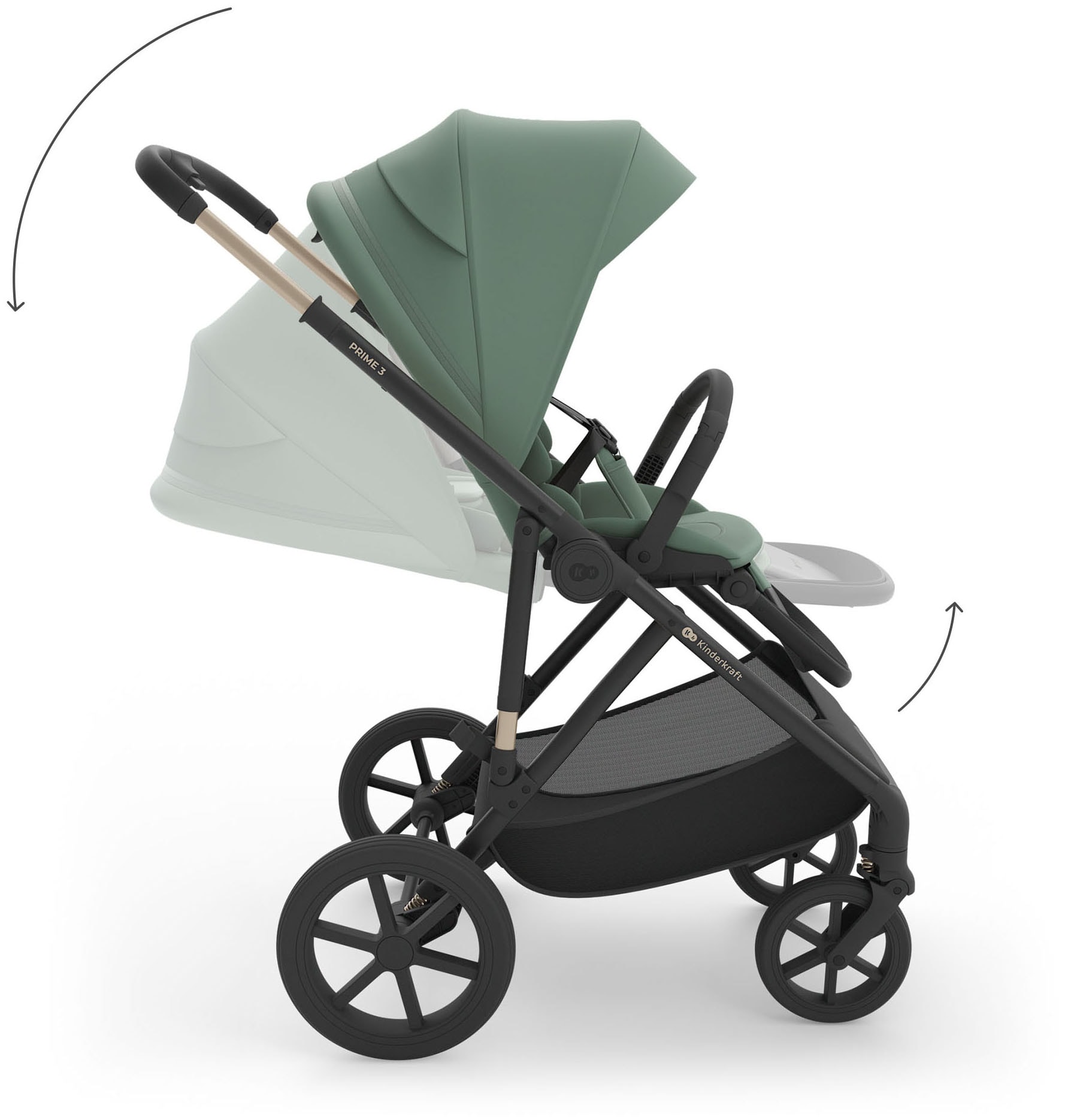 Kinderkraft Kombi-Kinderwagen »PRIME 3 3in1« 22 kg inkl. Babyschale MINK
