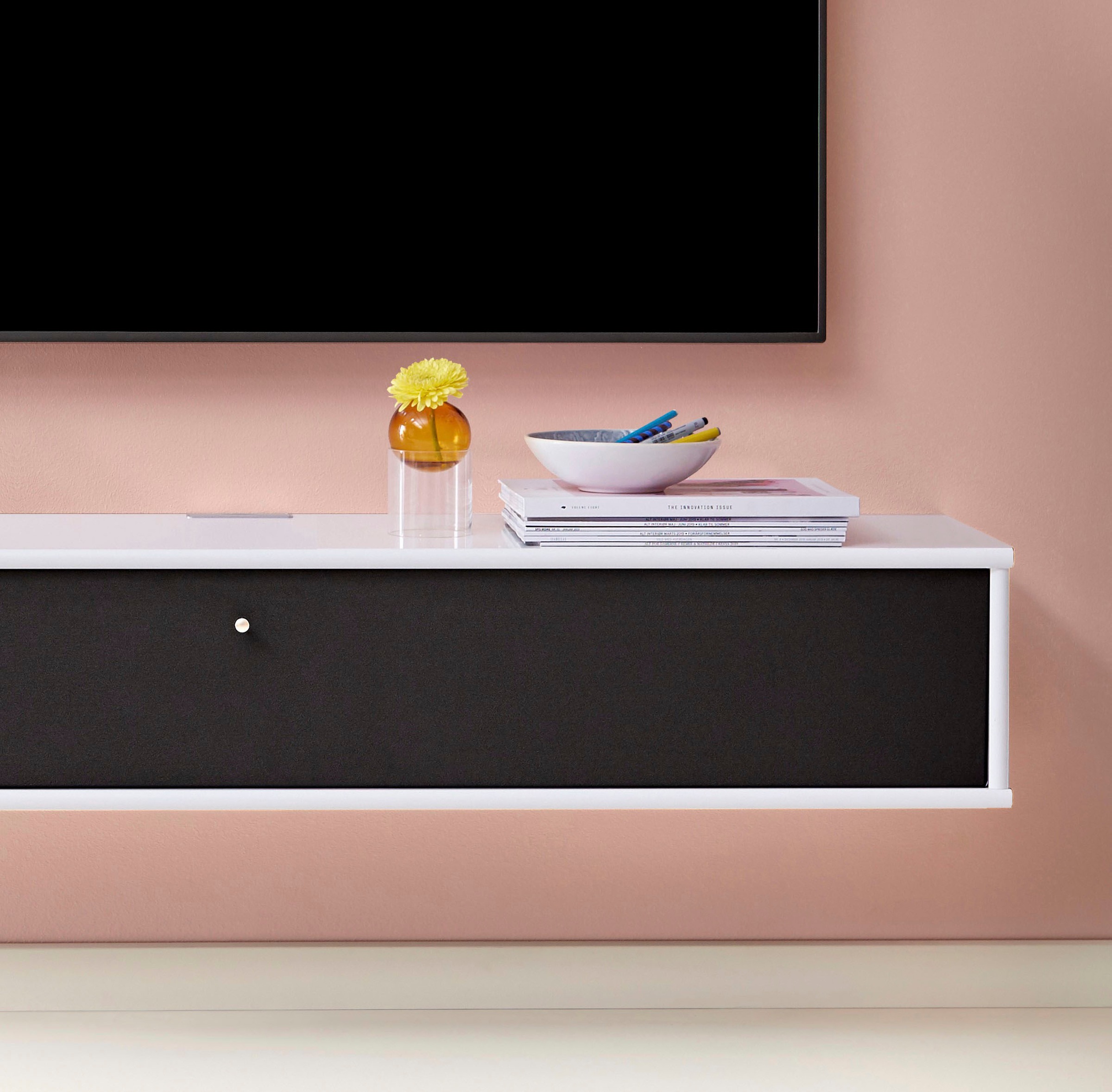 Hammel Furniture TV-Board »Mistral Fernsehschrank, Medienmöbel, Hängend«, mit Klapptür mit Akustikstoff, Lowboard, Breite: 133 cm