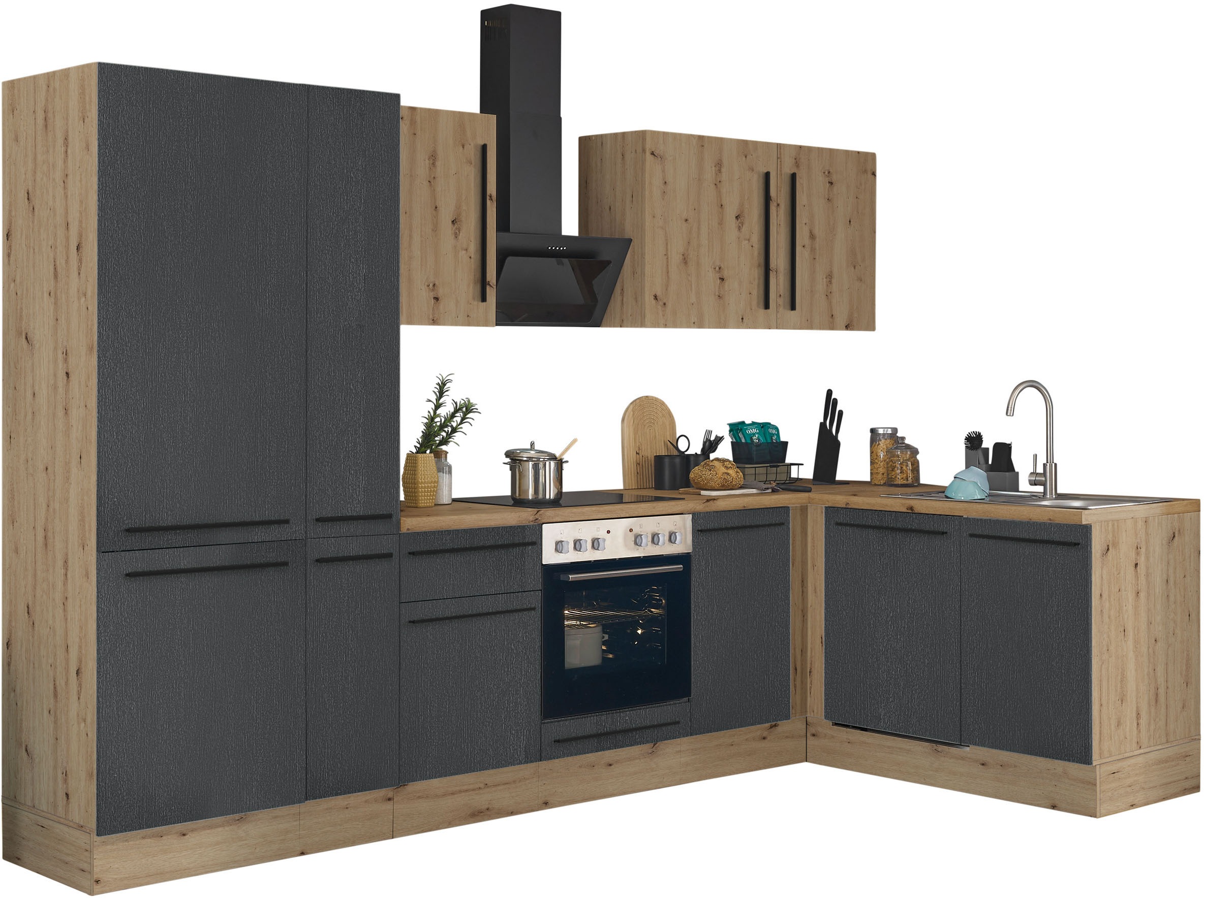 KOCHSTATION Winkelküche "Florida, Stellbreite 310x175 cm" wahlweise mit E-G günstig online kaufen