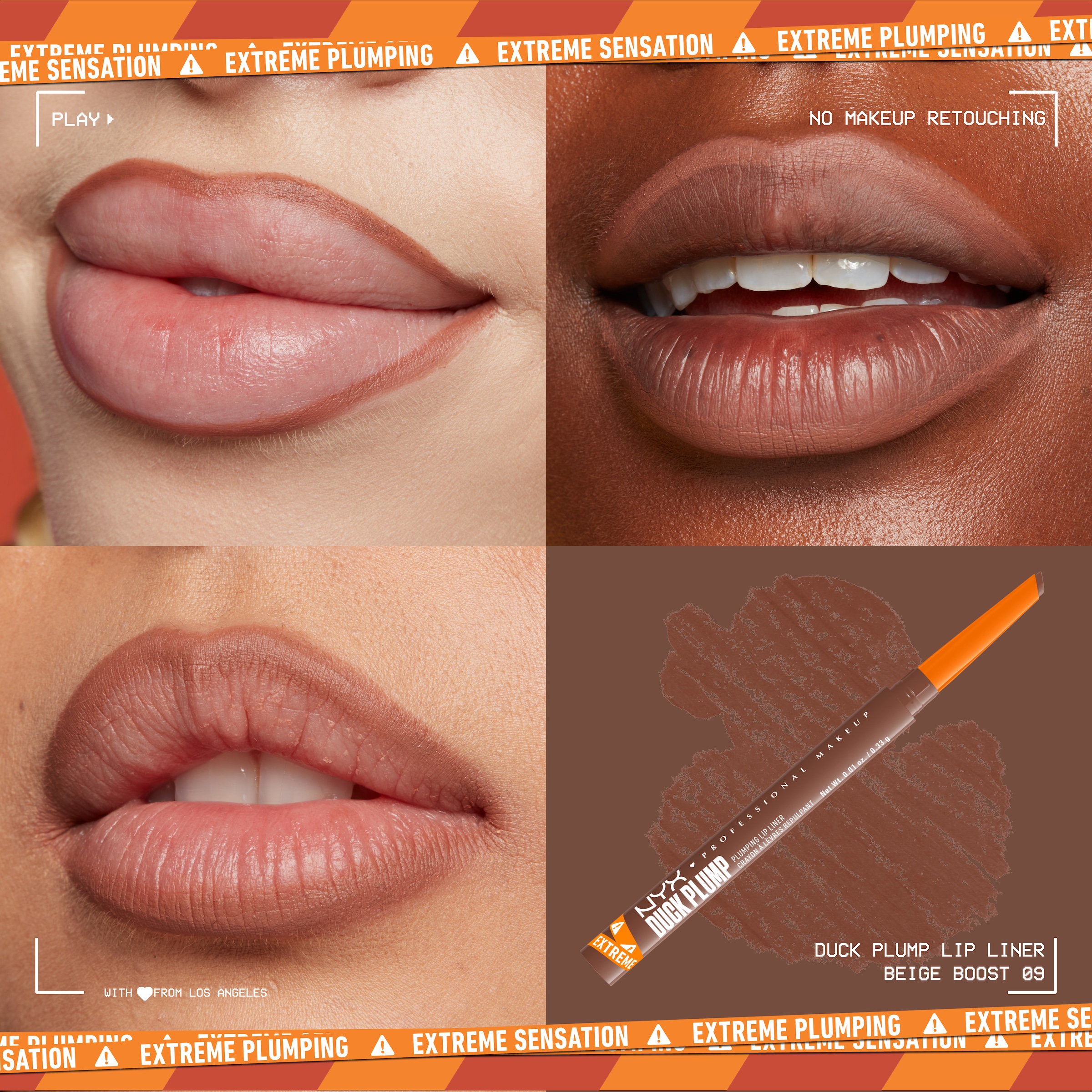 NYX Lippenstift »Professional Makeup Duck Plump Plumping Lip Liner Lippenkonturenstift«, Polstert die Lippen natürlich auf, angeschrägte Spitze.