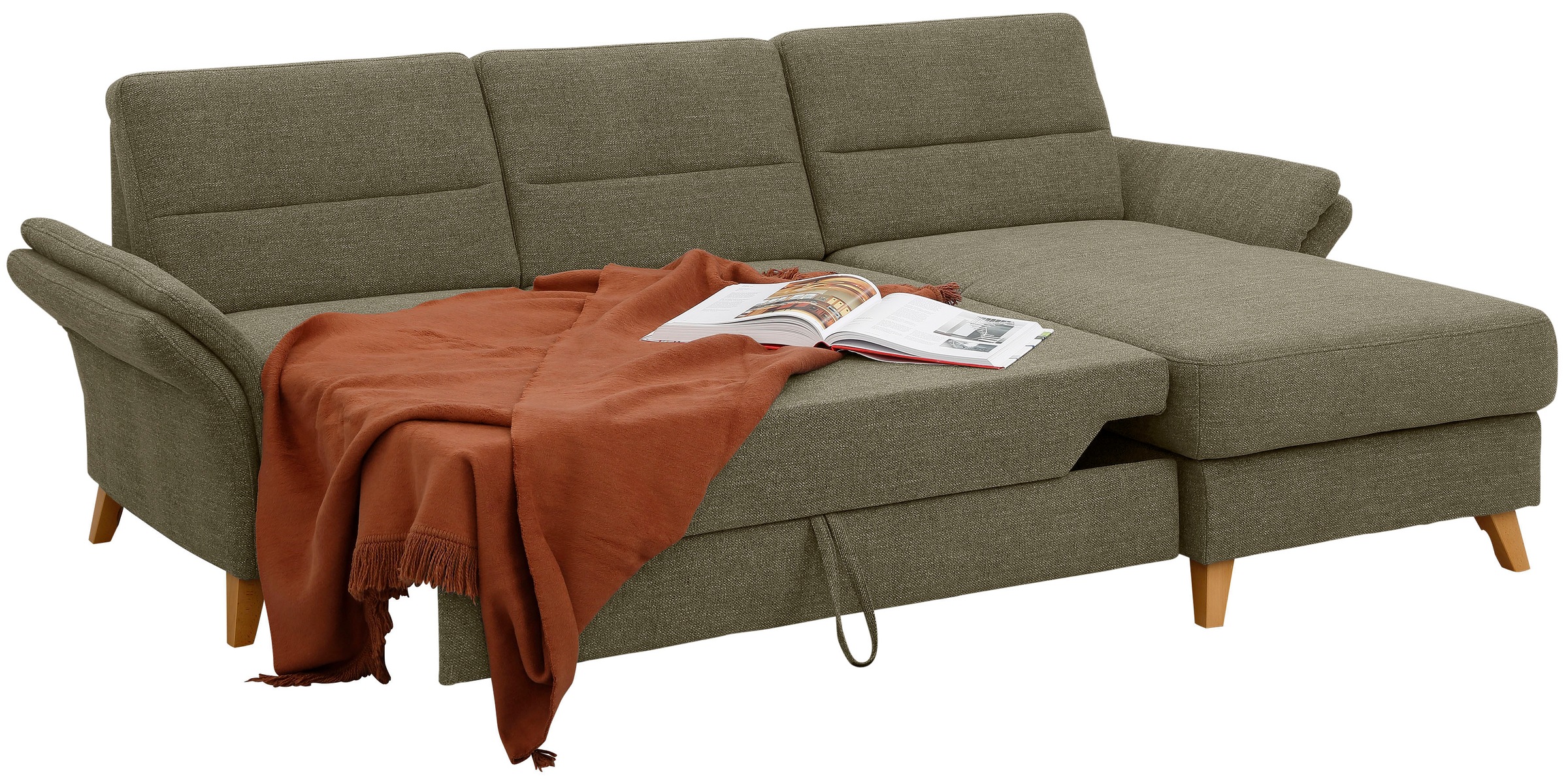 Home affaire Ecksofa »Westerland L-Form«, Federkern-Polsterung, wahlweise mit Bettfunktion, Bettkasten