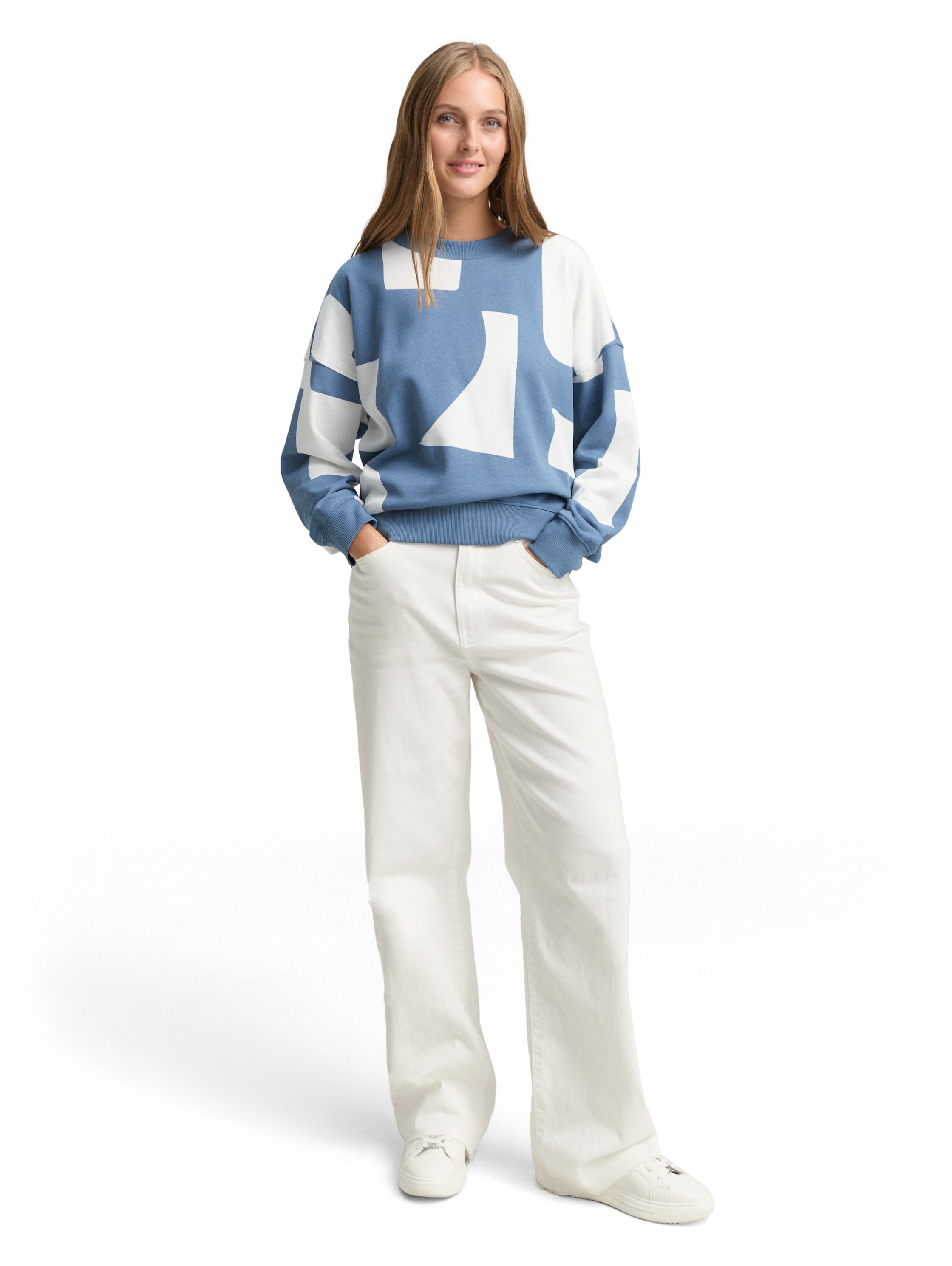 TOM TAILOR Denim Sweatshirt, mit All-Over Print