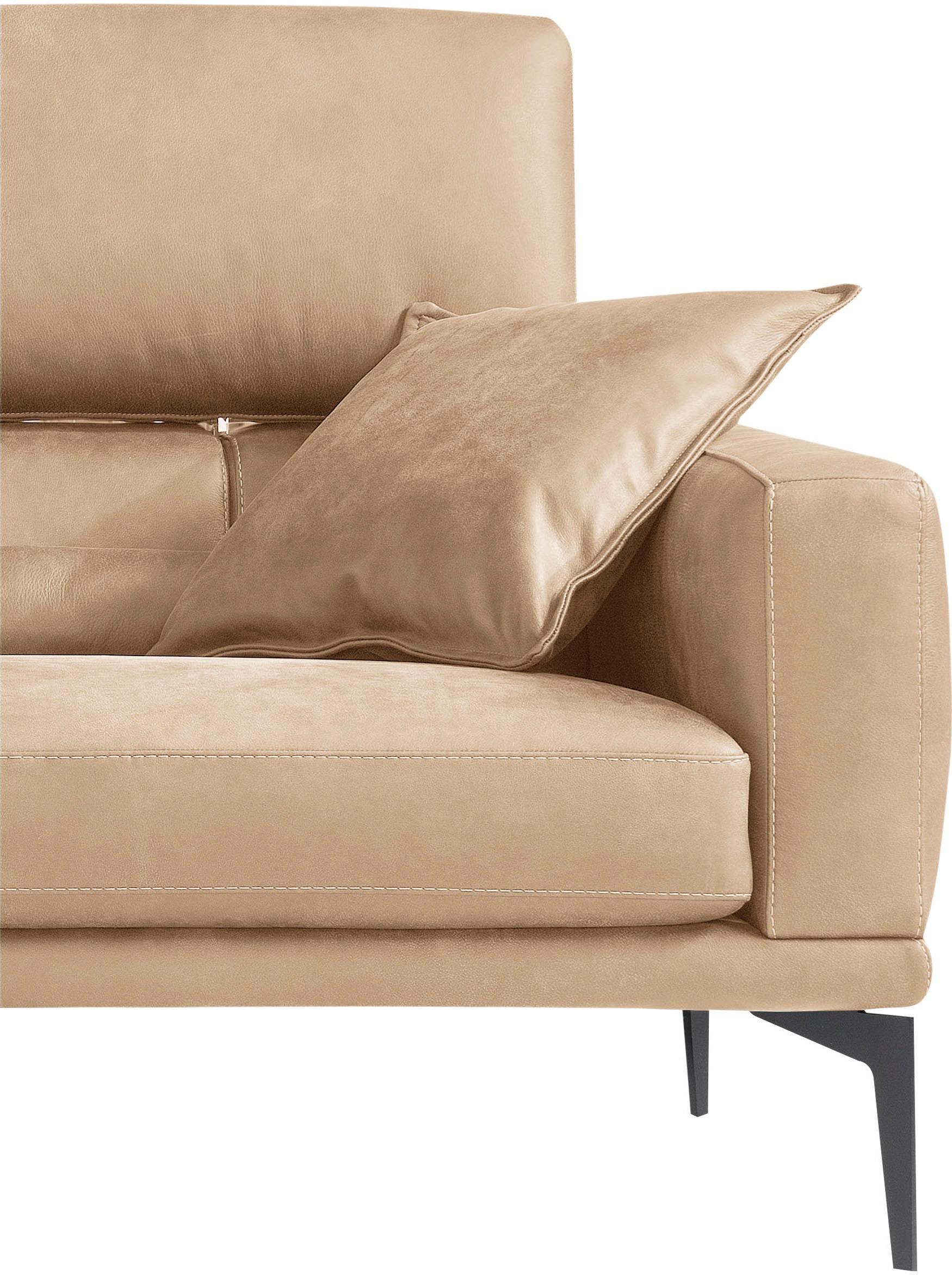 Egoitaliano 2,5-Sitzer »Masu, Designsofa mit erstklassigem Sitzkomfort«, inkl. 2 Kissenrollen, Rückenelemente manuell verstellbar, Metallfüße