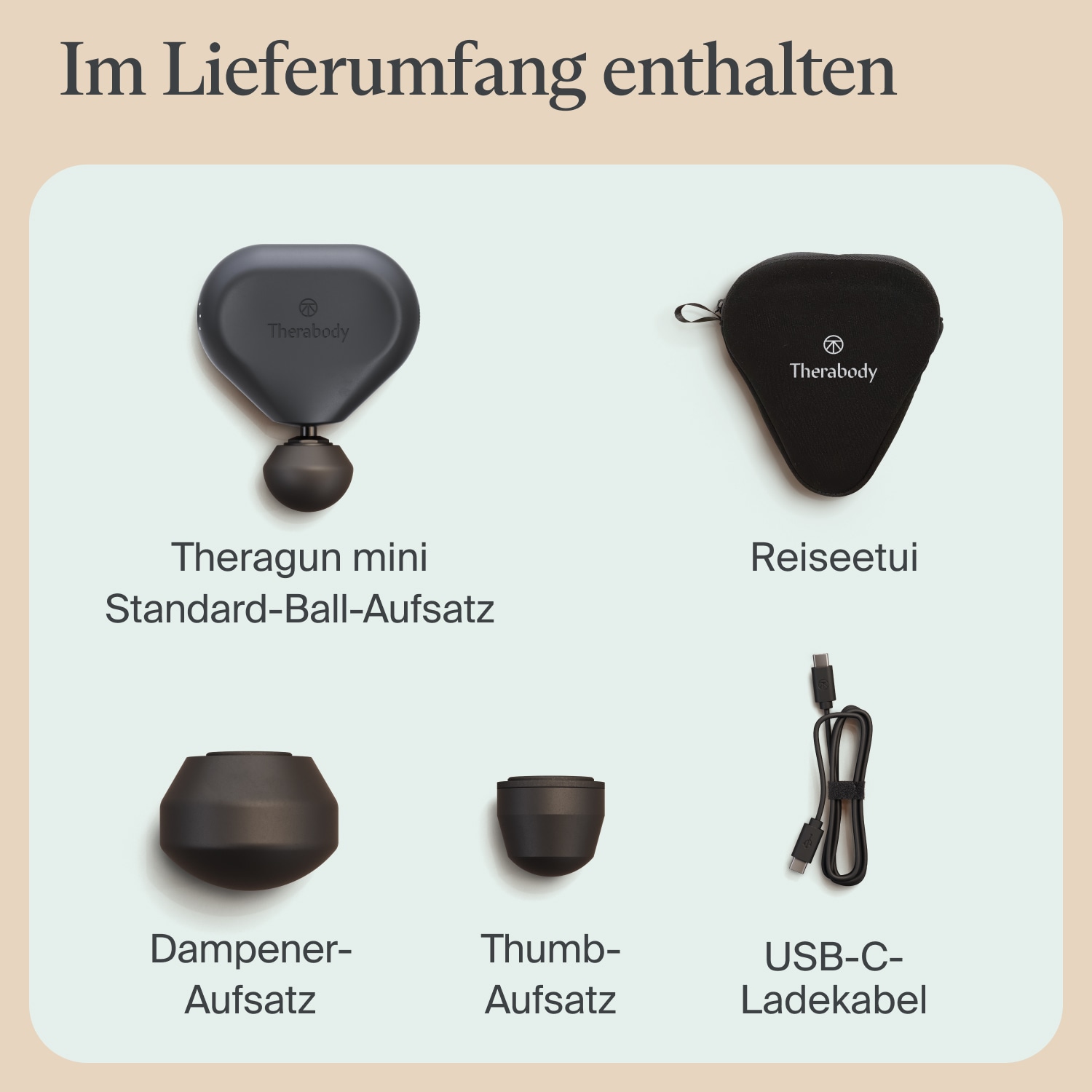 Therabody Massagepistole »Theragun Mini 3.0 Schmerzlinderung, Erholung, Stressreduktion«, App-Steuerung, portabel, 3 Aufsätze