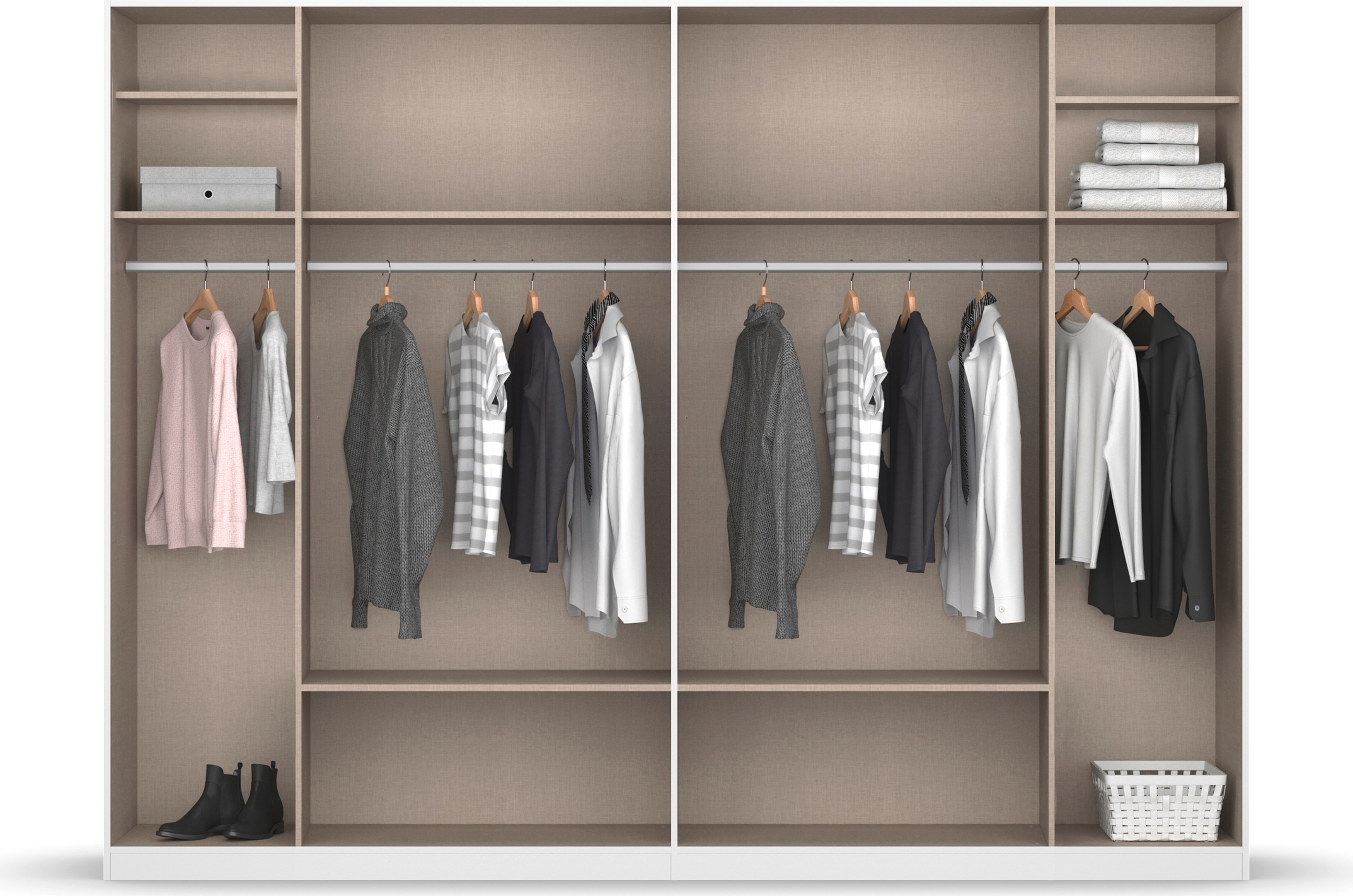 rauch Drehtürenschrank »Kleiderschrank Schrank Garderobe Schlafzimmerschrank DAVOA«, mit farblich abgesetzten Schubkästen in Eiche Artisan MADE IN GERMANY