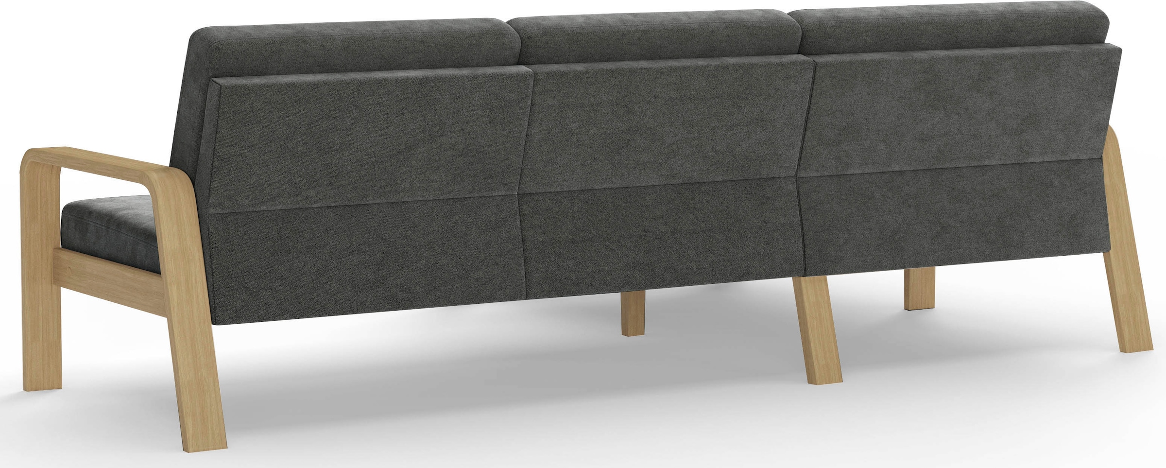sit&more Ecksofa »Kolding L-Form«, Armlehnen aus Buchenholz in natur, verschiedene Bezüge und Farben