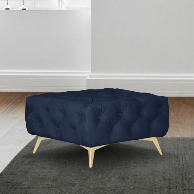 Leonique Polsterhocker »Amaury«, Chesterfield-Optik, Breite 80cm, Fußfarbe wählbar