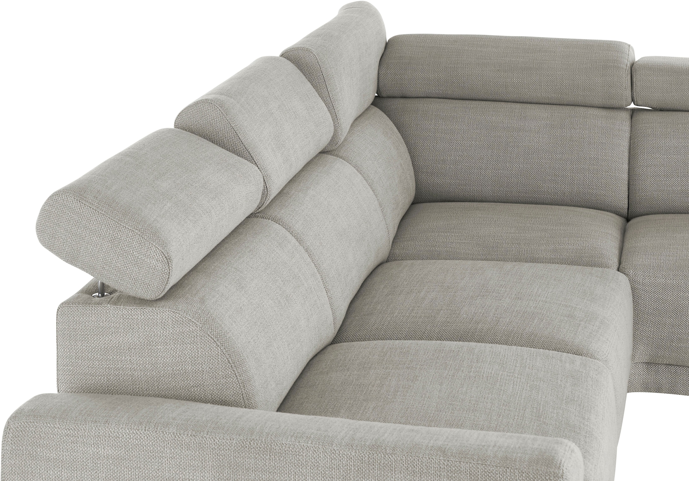 3C Candy Ecksofa »Greve Sofa immer mit manuelle Kopfteilverstellungen, modern, elegant« wahlweise motorischer Sitzvorzug, bequem und zeitlos, L-Form