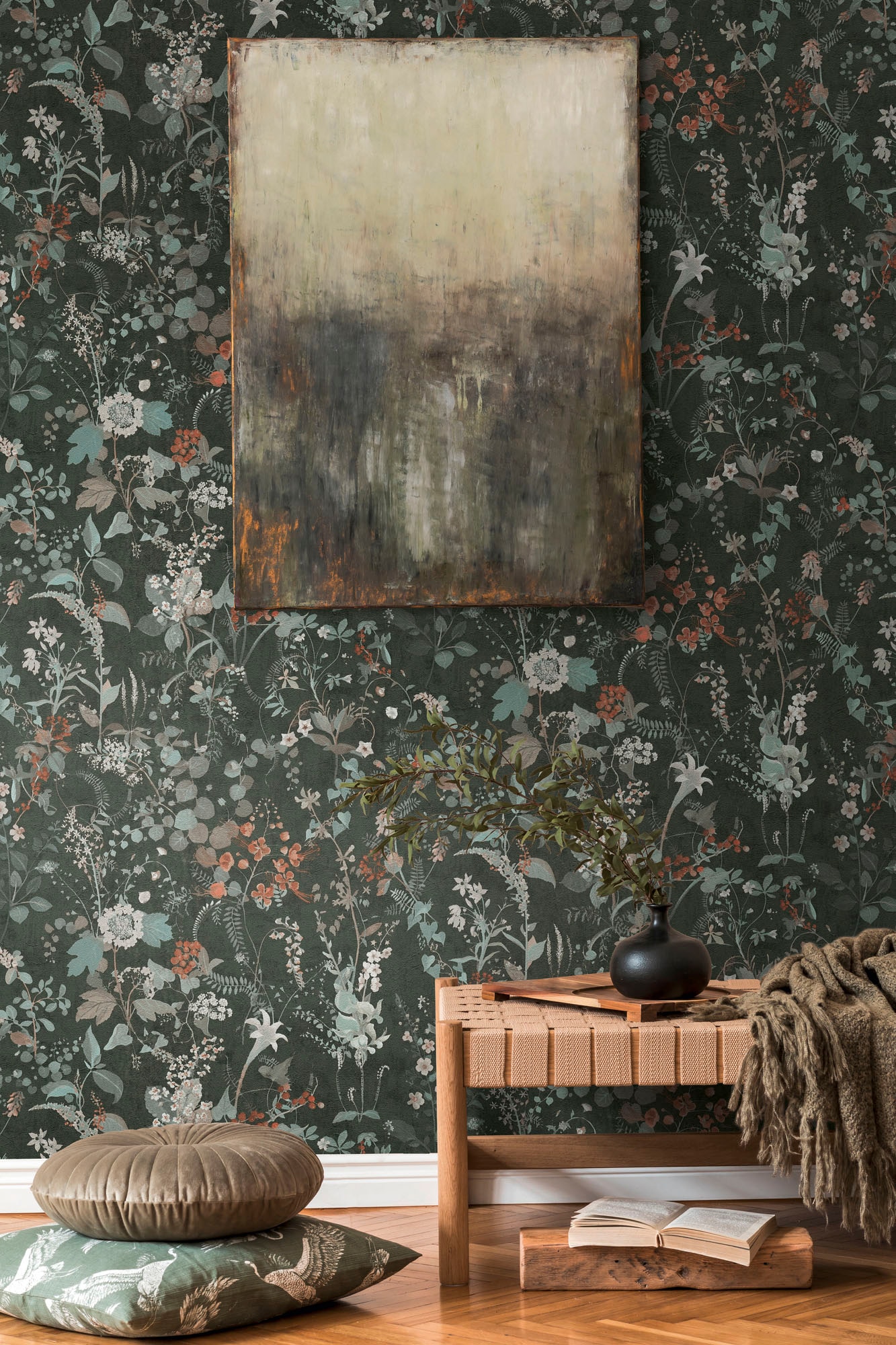 A.S. Création Vliestapete »THE BOS Landhaus Blumentapete« gemustert | matt | neutral strukturiert Pflanzen Floral Tapeten Wohnzimmer Schlafzimmer Küche Design Optik