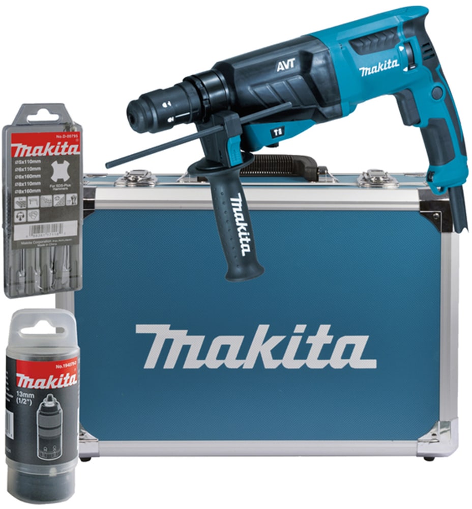 Makita Kombihammer »HR2631FT13«, (Set), für SDS-PLUS 26 mm im Alukoffer