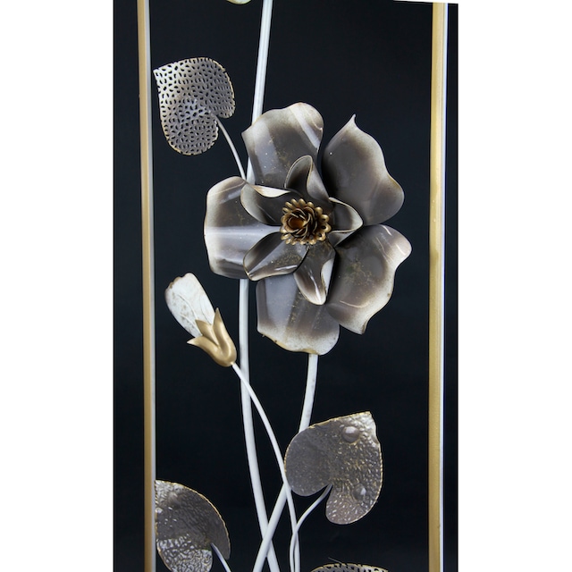 I.GE.A. Wandbild »Metallbild Blumen«, Wanddeko, Metall, Wandskulptur auf  Raten bestellen
