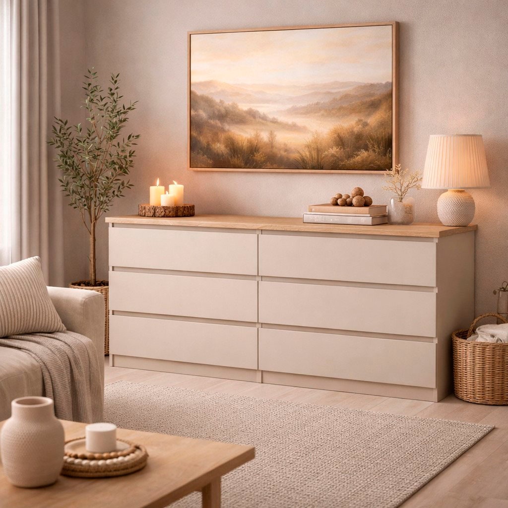 INOSIGN Kommode »Naia, Aufbewahrung, 6 Schubladen, grifflose Front, viel Stauraum« Modern, skandinavisches Design, in mehrere Farben, Metallgleiter