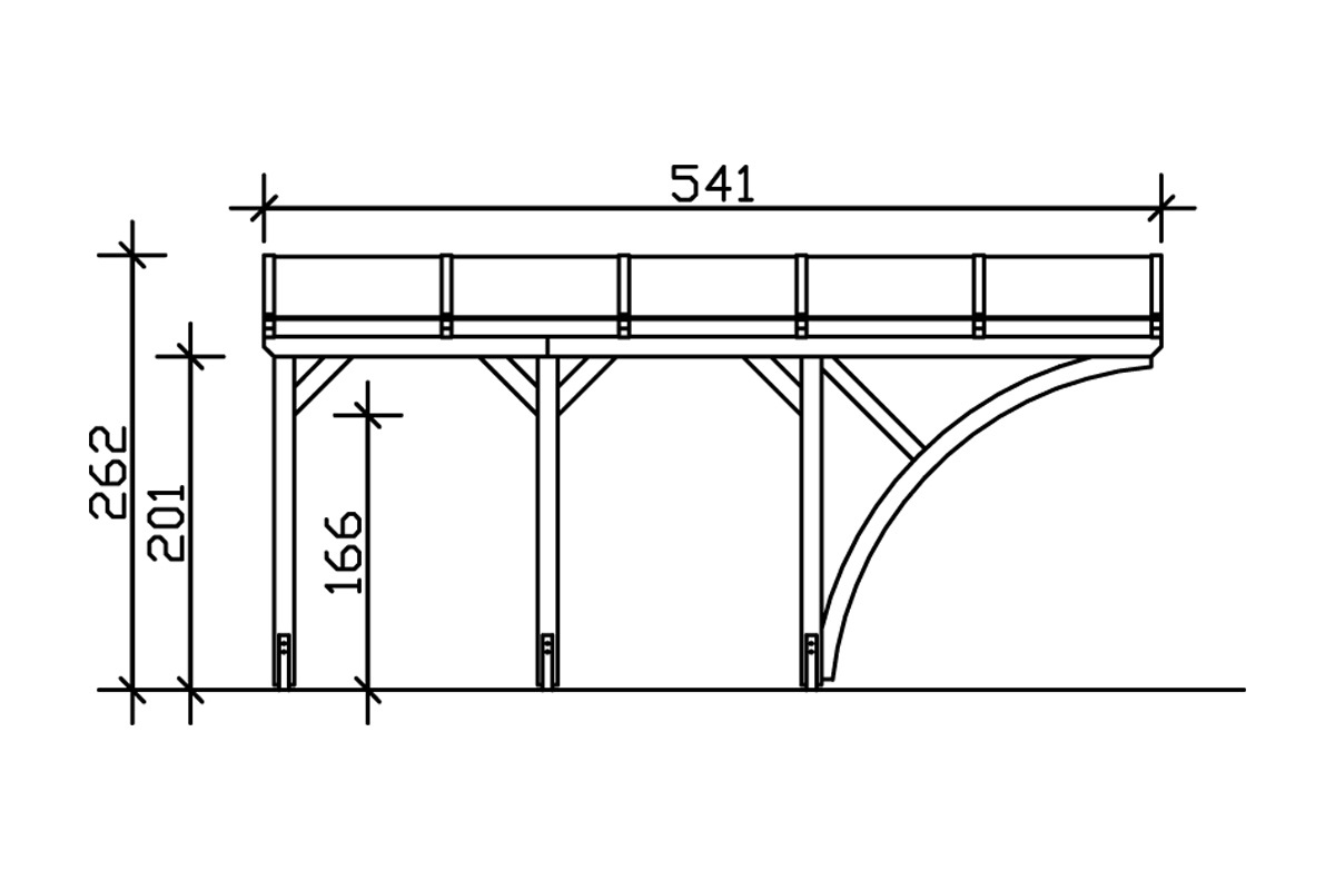 Skanholz Anlehncarport »Eifel«, 276 cm, weiß